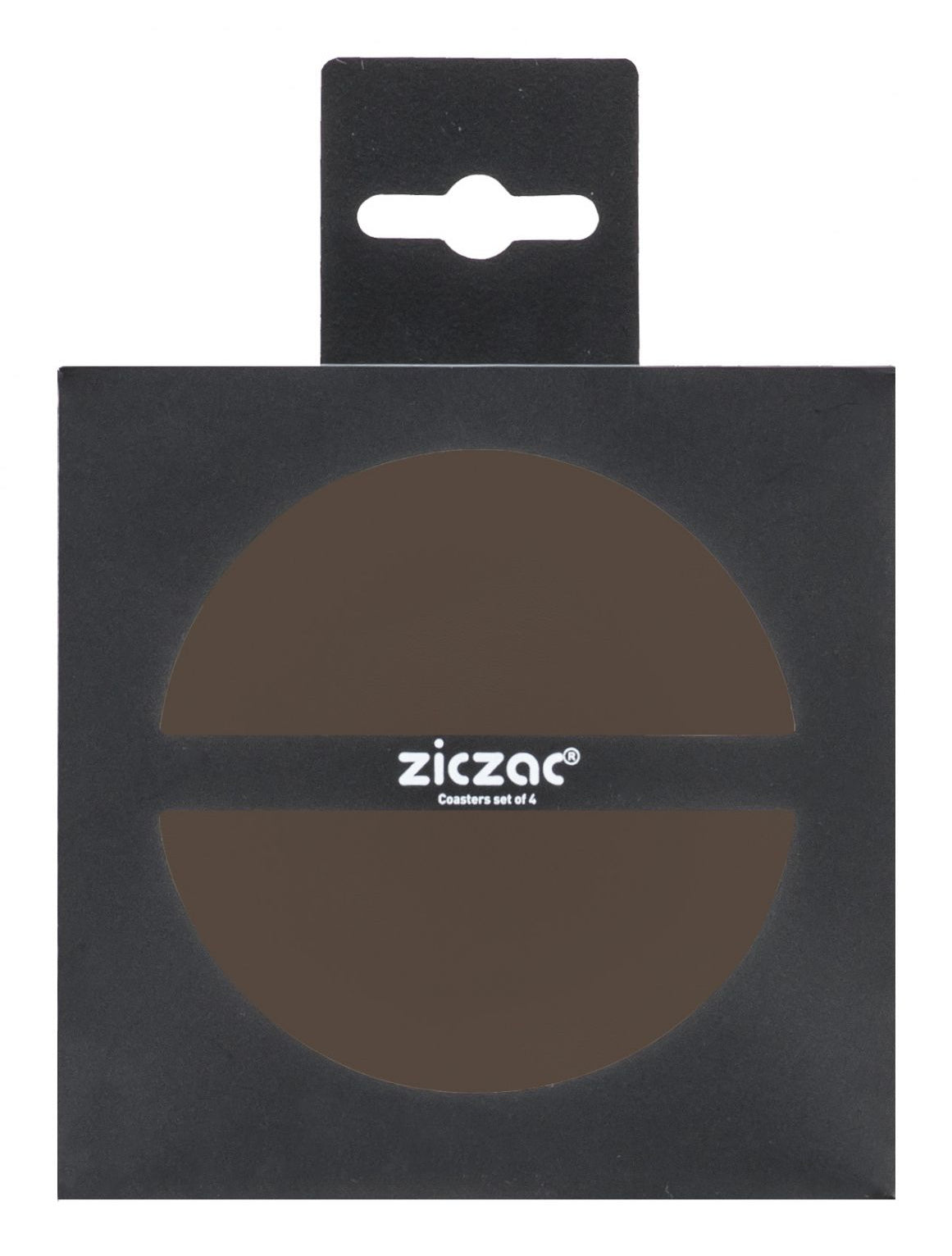 Tiseco Untersetzer – 4er Set, Ø 10,0 cm, Kunstleder, Braun, für Gläser
