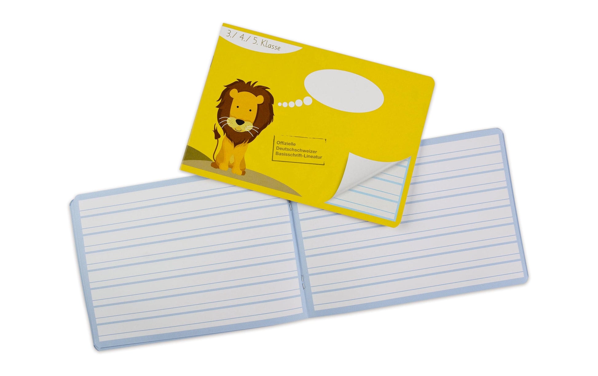 Elco Basisschrift Schulheft – A5 quer – liniert – 24 Blatt – 90 g/m² – abgerundete Kanten, Gelb, FSC
