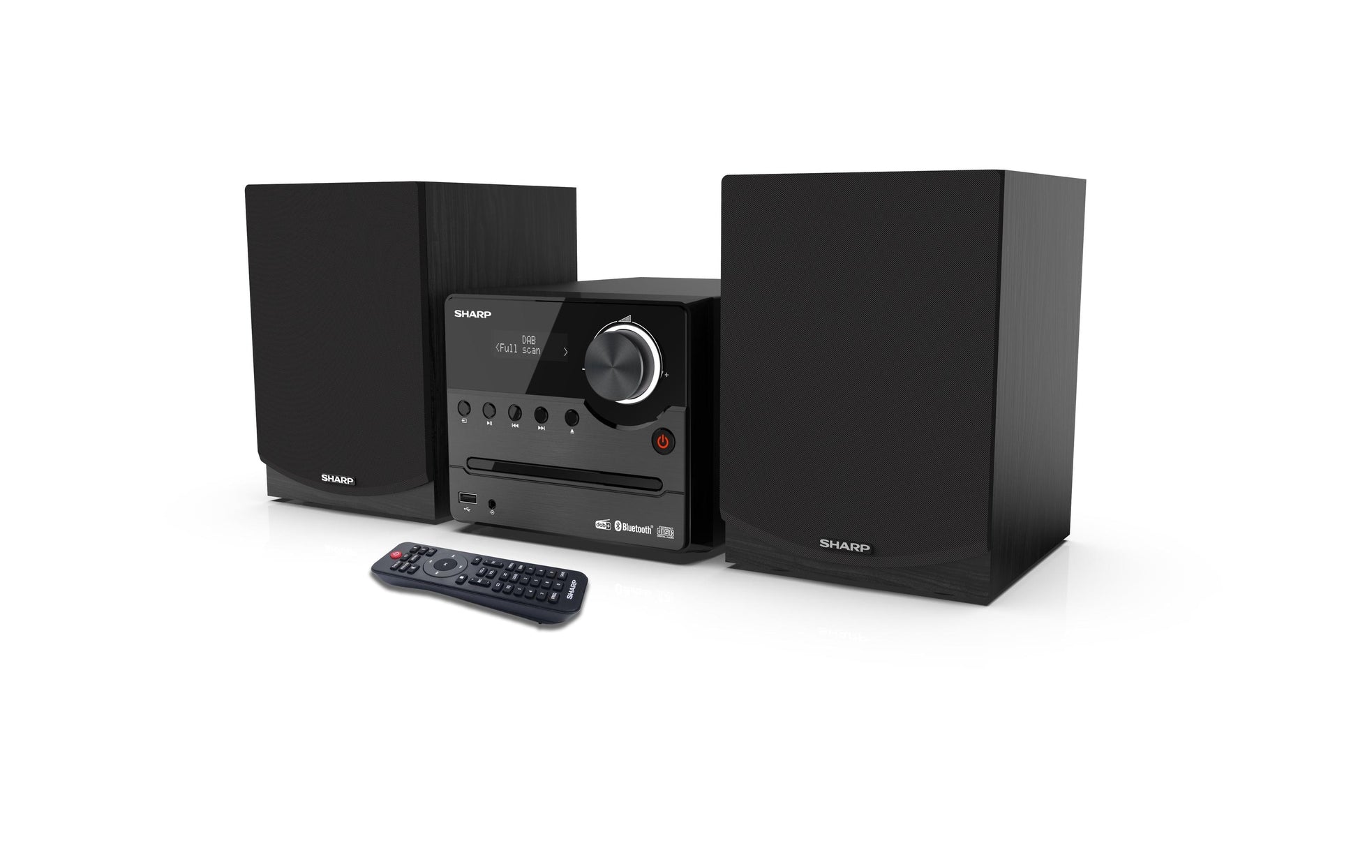 Sharp XL-B517D – Mikro-Soundsystem, Schwarz, DAB+, Bluetooth 5.0, CD, USB, Aux-In