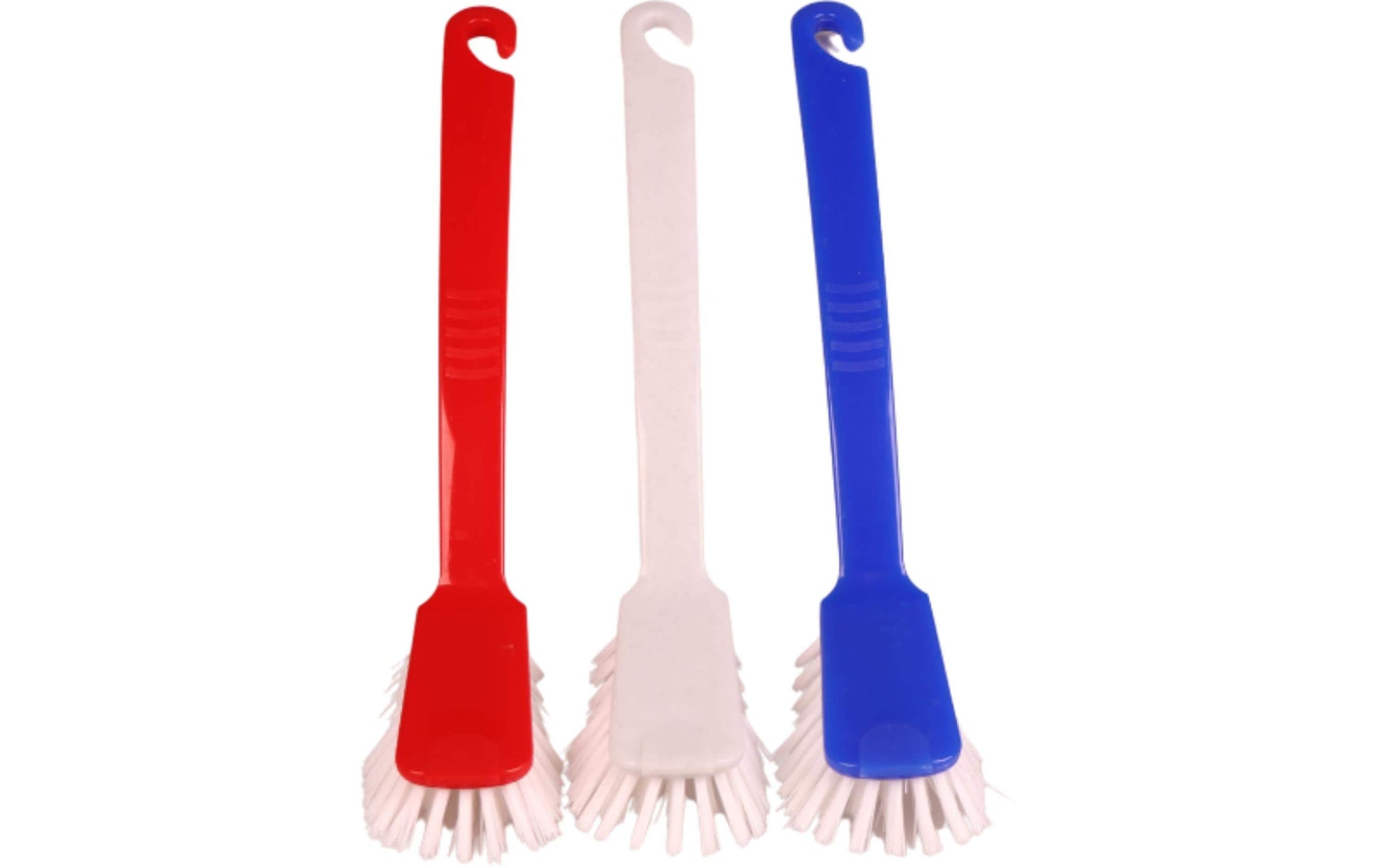 Edi Baur Abwaschbürsten – Nylon, Polypropylen (PP), blau/rot/weiss, spülmaschinenfest, 3er-Set