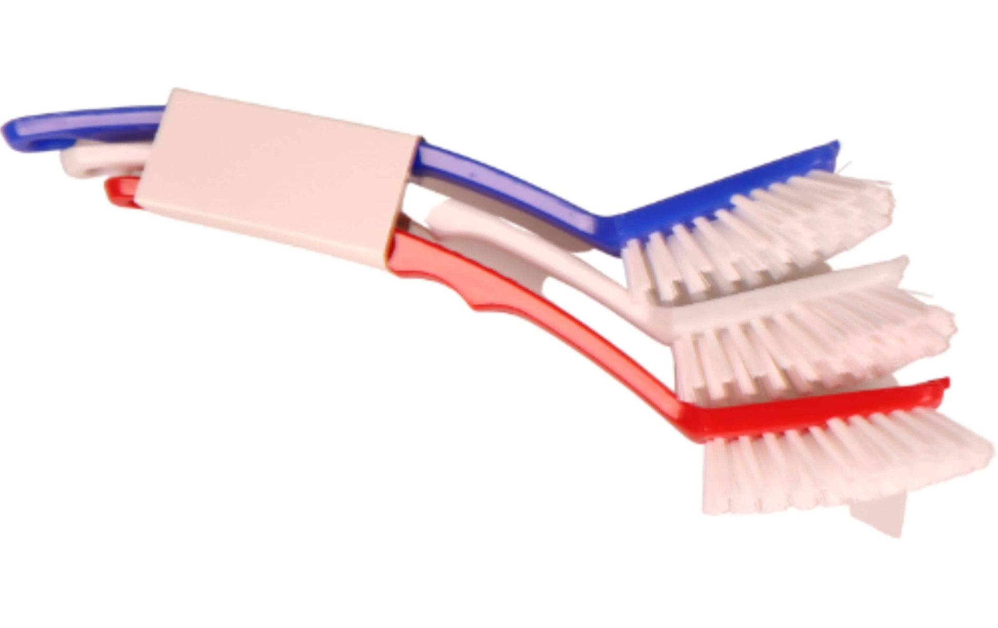 Edi Baur Abwaschbürsten – Nylon, Polypropylen (PP), blau/rot/weiss, spülmaschinenfest, 3er-Set