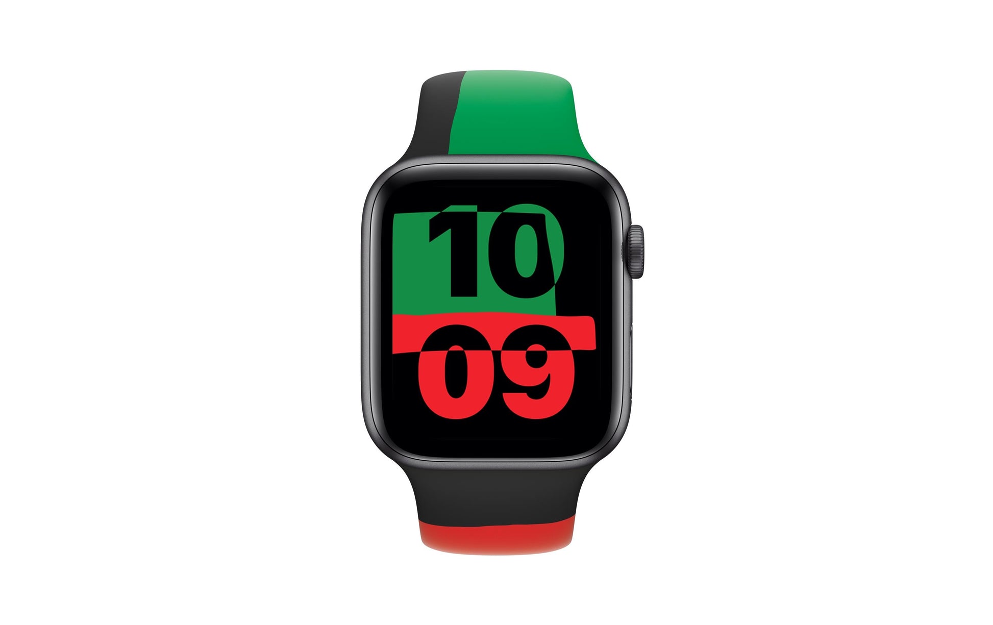 Apple Sportarmband (Unity) – Armband – für Apple Watch Series 1–8 & SE (42–45 mm), Grün, S/M