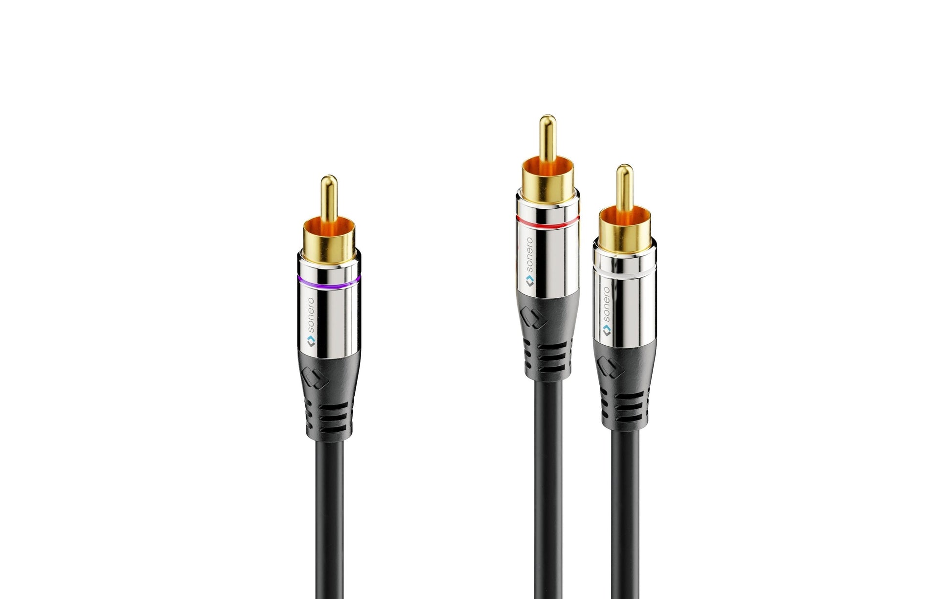 Sonero Cinch-Kabel (2×) – Cinch Stecker–2× Cinch Stecker – 1,5 m, vergoldete Stecker