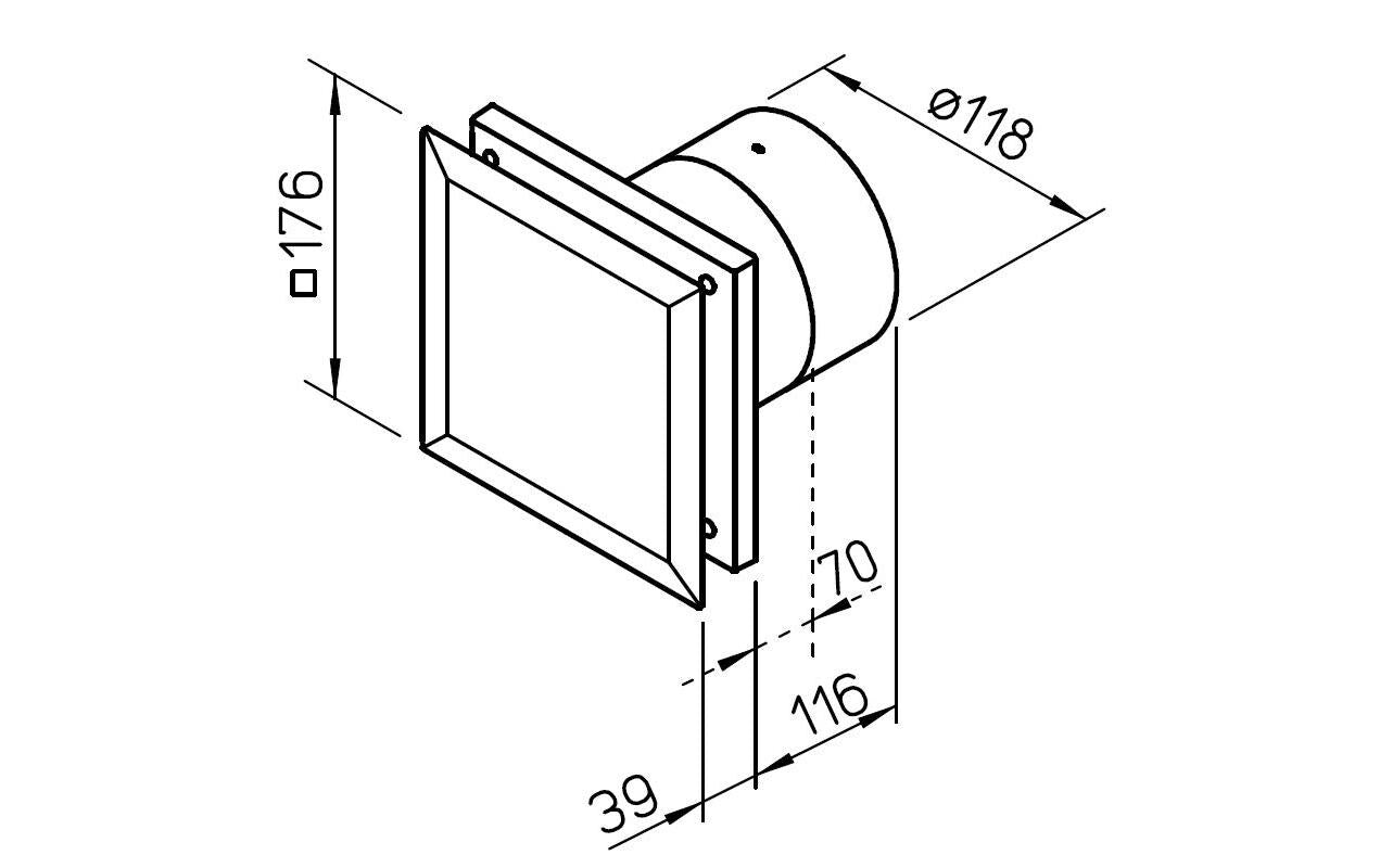 Helios Ventilatoren Helios MiniVent M1/120 N/C – Wandventilator, 11,8 cm, 170 m³/h, 32 dB, 230 V, Weiss