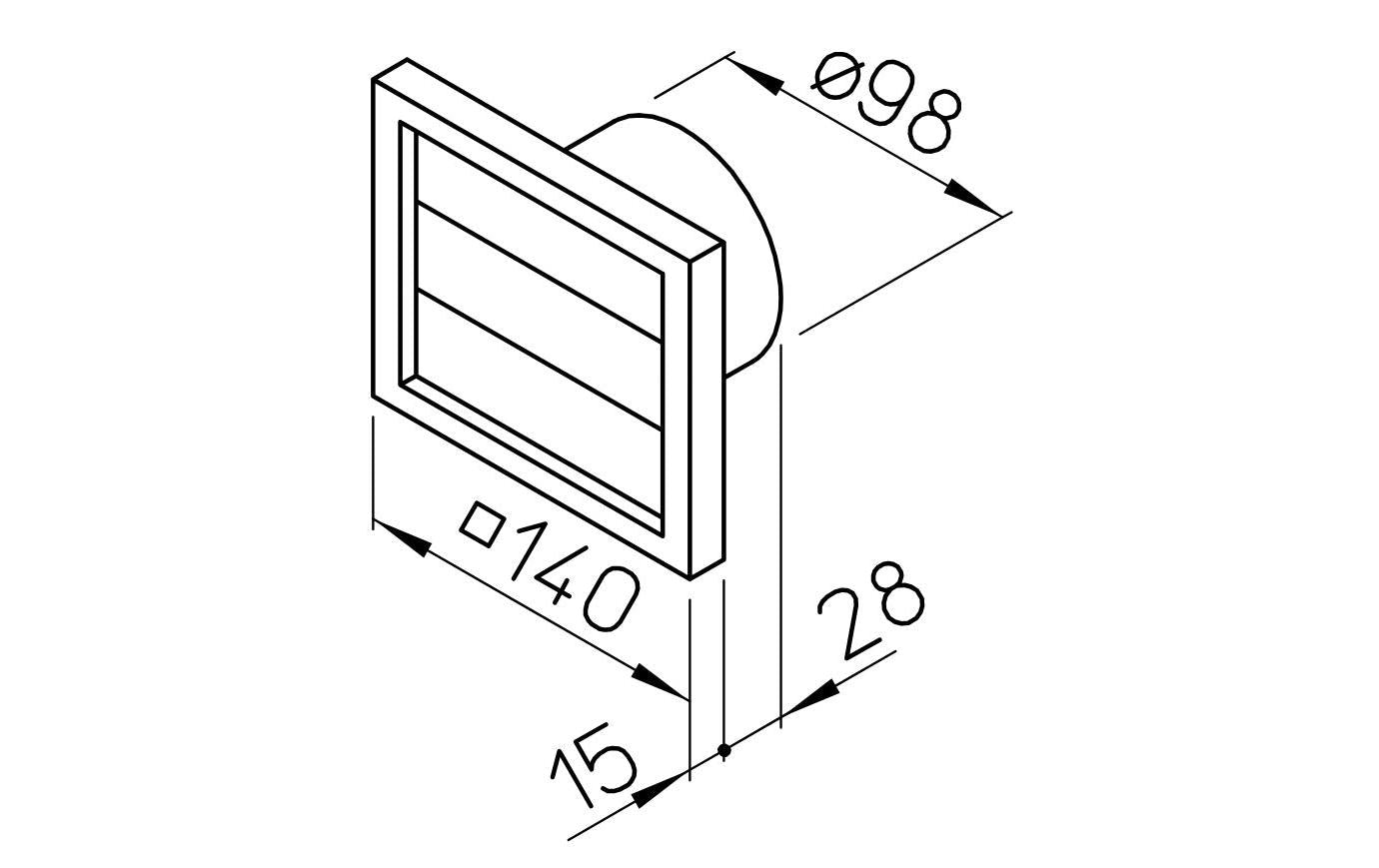 Helios Ventilatoren Helios Verschlussklappe VK 100 – Einbauöffnung 98 mm, 140 × 43 mm, Kunststoff, Weiss