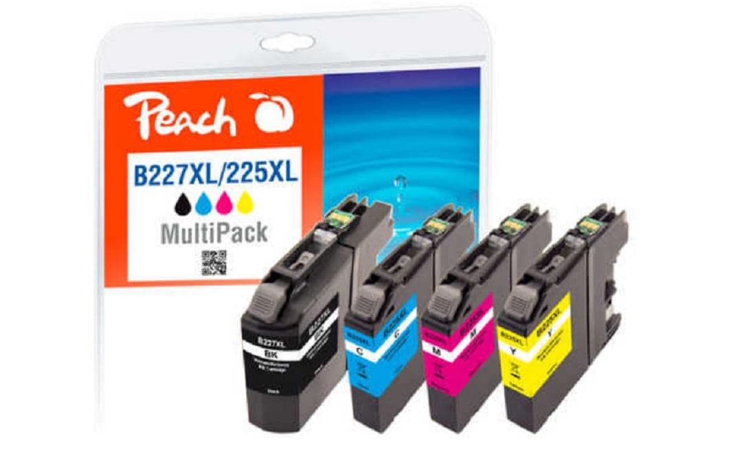 Peach Tintenpatronen-Multipack, CMYK, 4er-Pack – für Brother DCPJ 4120 DW, MFCJ 4420 DW, MFCJ 4425 DW und andere