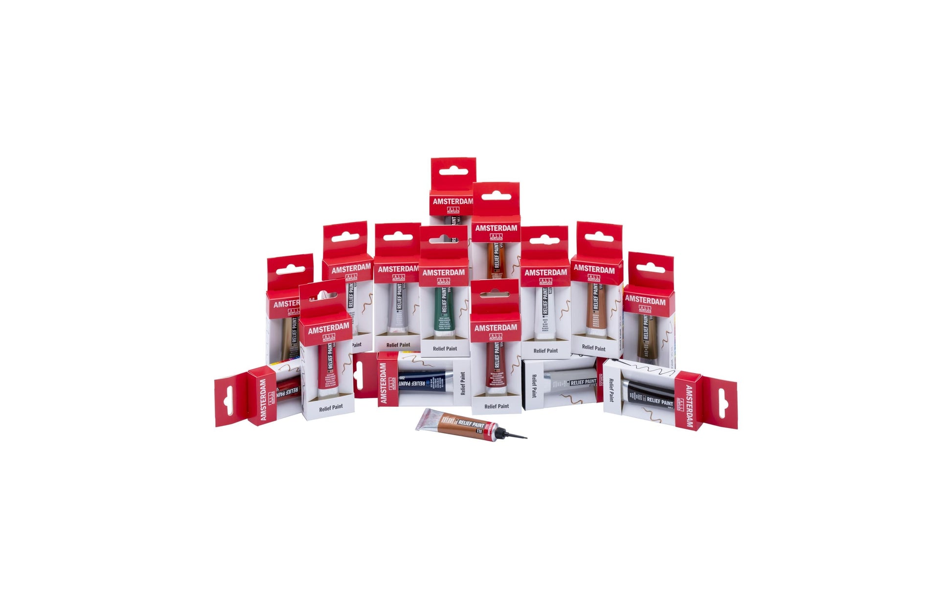 Royal Talens Amsterdam Reliefpaint Acrylfarbe – Dunkelrot, matt, 3D-Effekt – 20 ml – für Papier