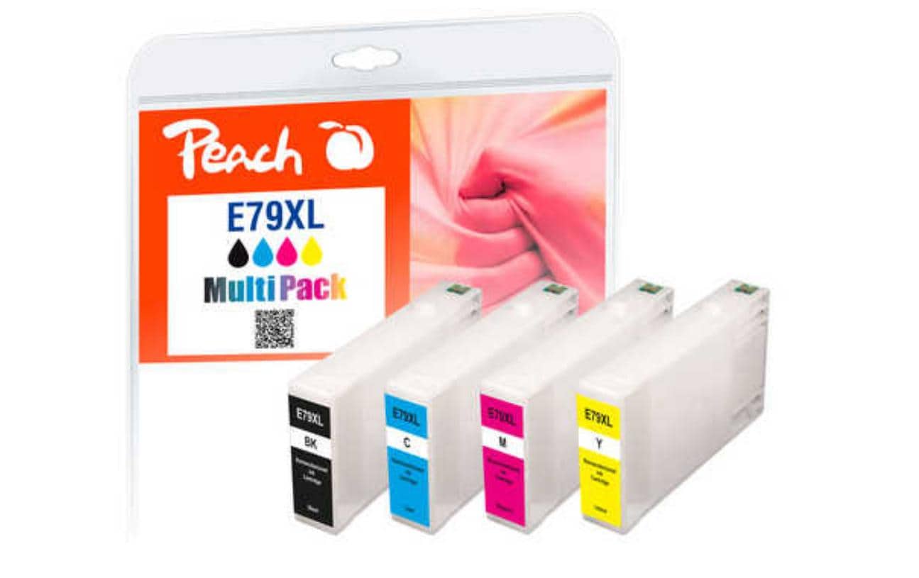 Peach 79XL Tintenpatronen-Multipack, Schwarz/Cyan/Magenta/Gelb (Kompatibel) – für Epson WF-4600/5100/5600…
