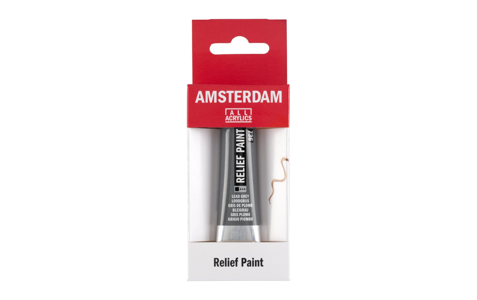 Royal Talens Amsterdam Reliefpaint Acrylfarbe – Grau, matt, deckend – 20 ml – für Karton
