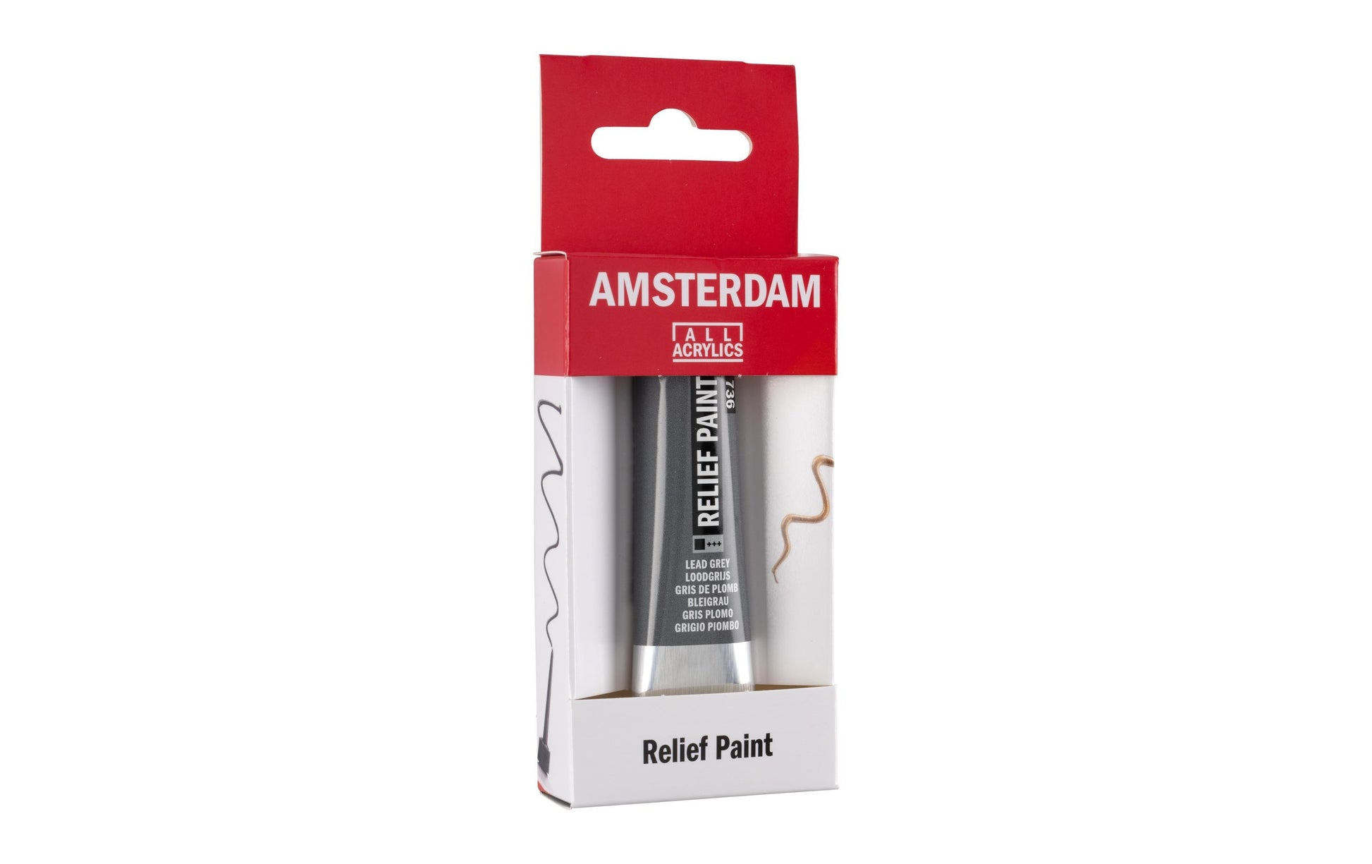 Royal Talens Amsterdam Reliefpaint Acrylfarbe – Grau, matt, deckend – 20 ml – für Karton