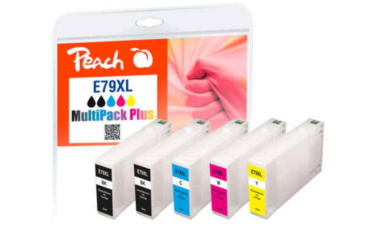 Peach Tintenpatronen-Multipack 79XL, XL, 5er-Pack, kompatibel – für Epson WF-4600, WF-4630, WF-4640 und andere