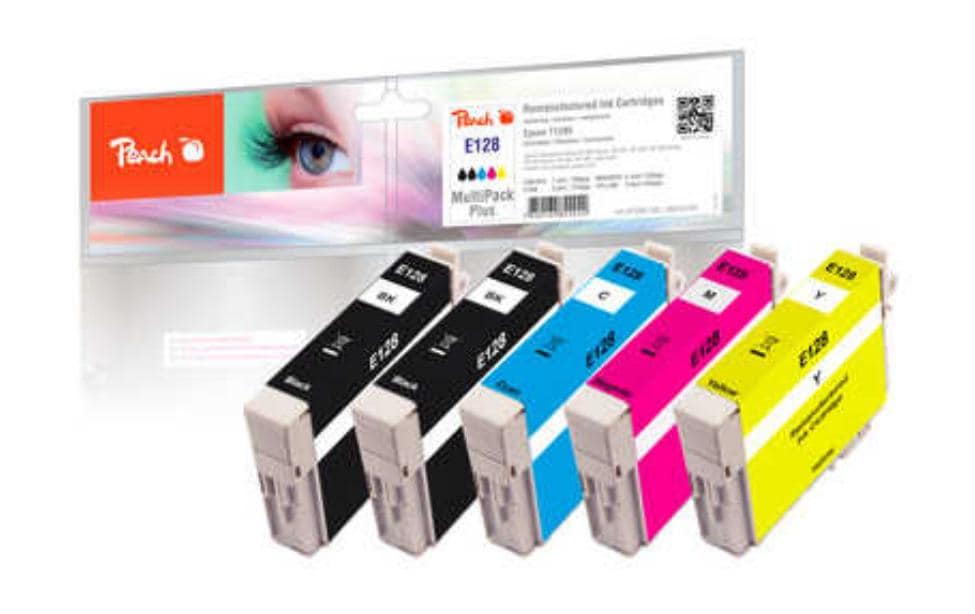Peach Tintenpatronen-Multipack T1285, CMYK, 5er-Pack, kompatibel – für Epson SX 230, SX 430, SX 440 und andere