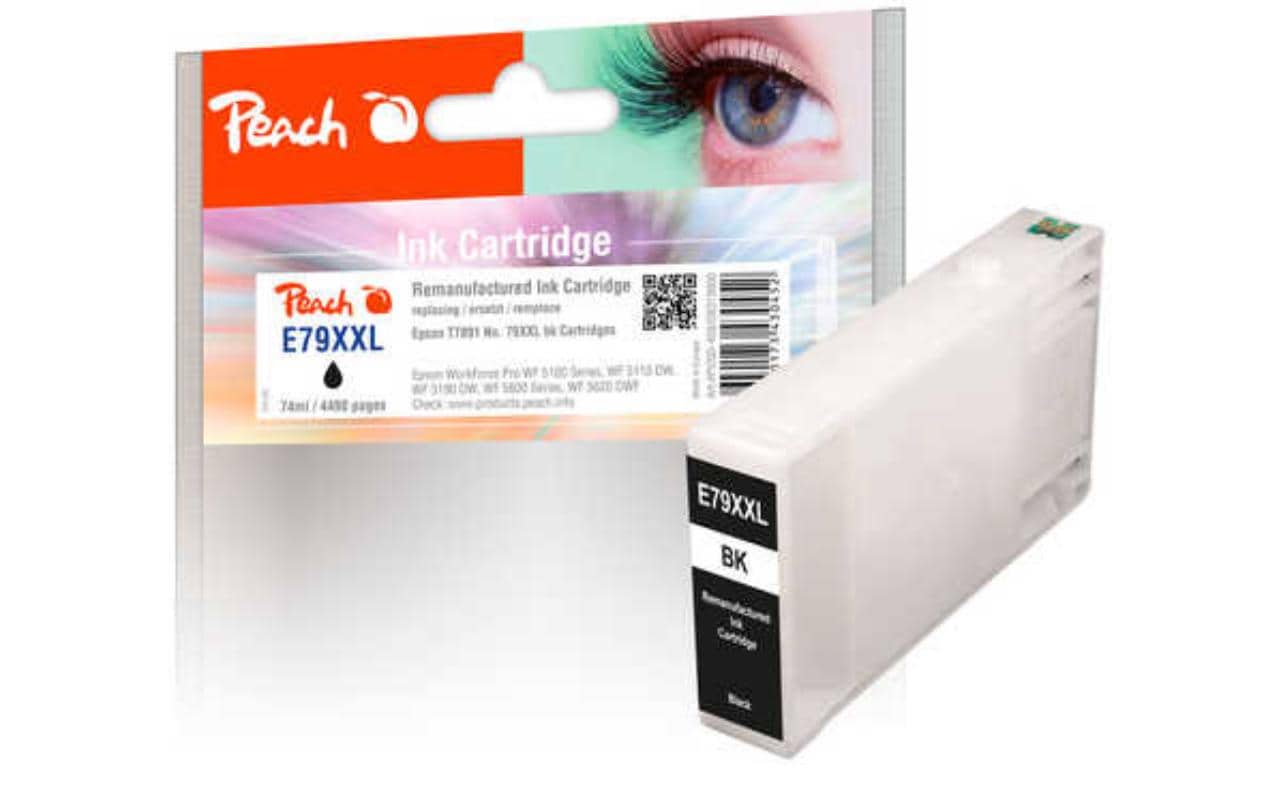 Peach 79XXL Schwarz Tintenpatrone (Kompatibel) – 4'490 Seiten – für Epson WorkForce Pro WF-5100/5110/5190 …