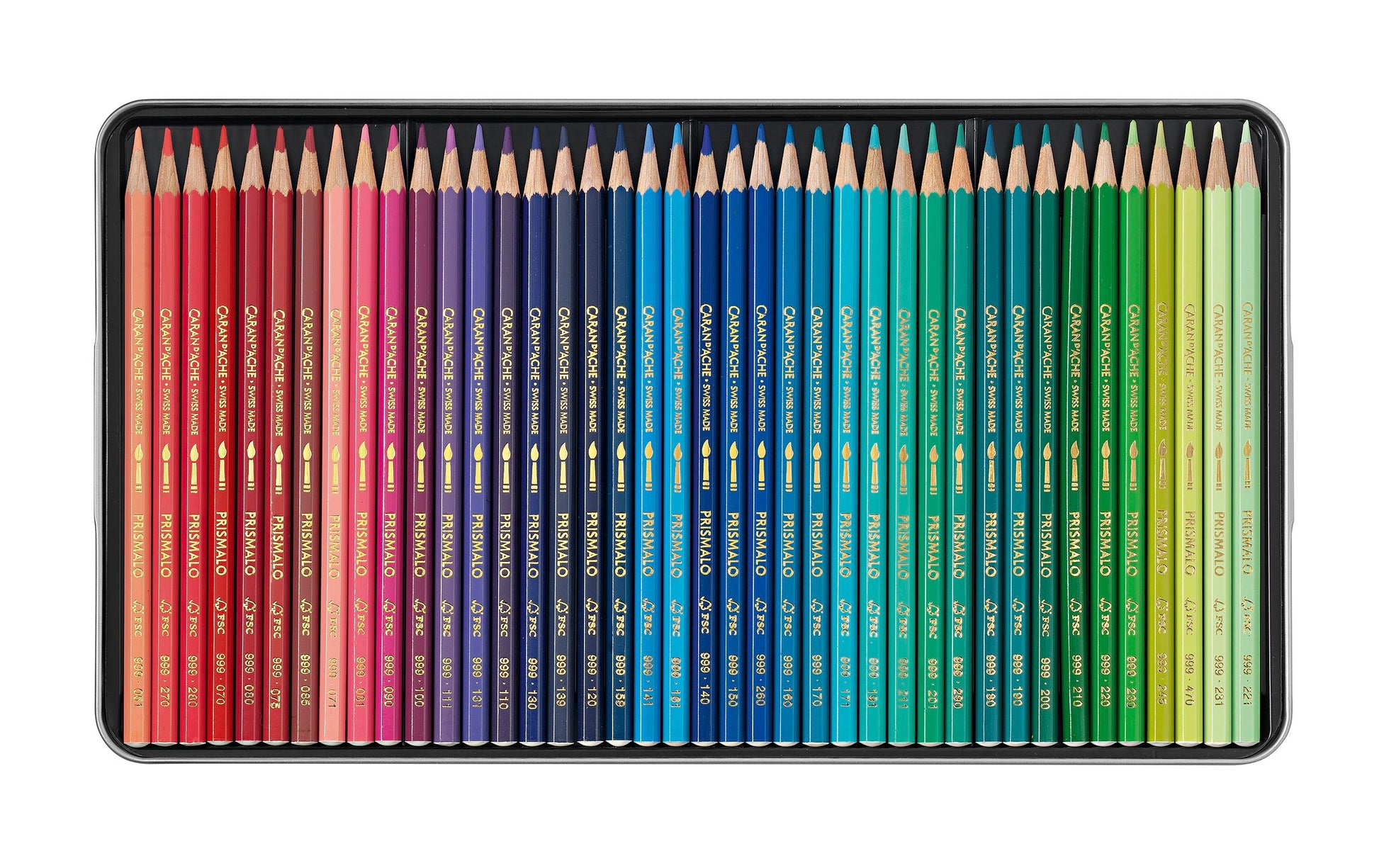 Caran d-Ache Caran d'Ache Prismalo Aquarellfarbstifte – 80 Farben, im Metalletui, Ø 3 mm, FSC