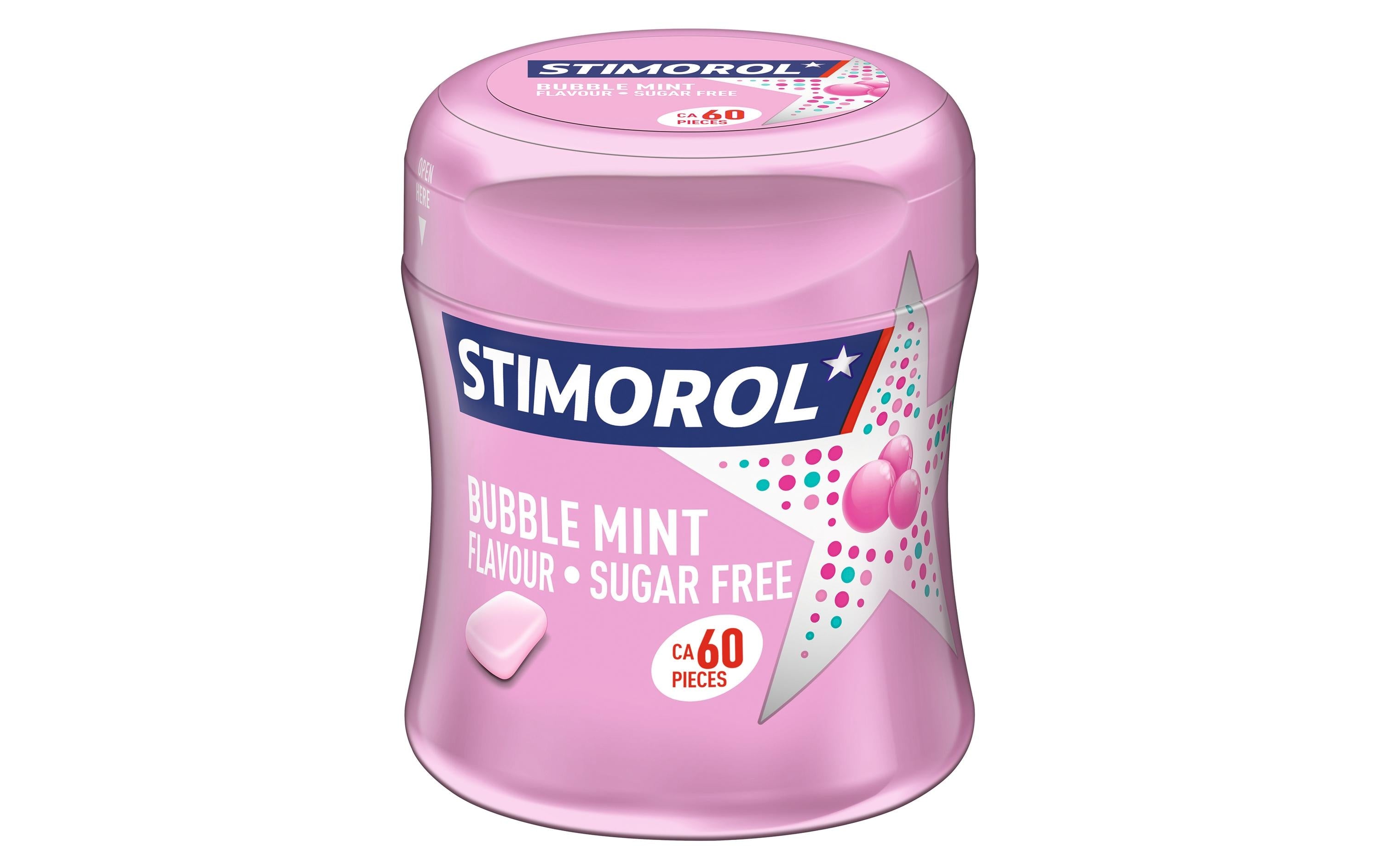 Stimorol Bubblemint Bottle Kaugummi – Menthol & Tutti Frutti, zuckerfrei – 87 g
