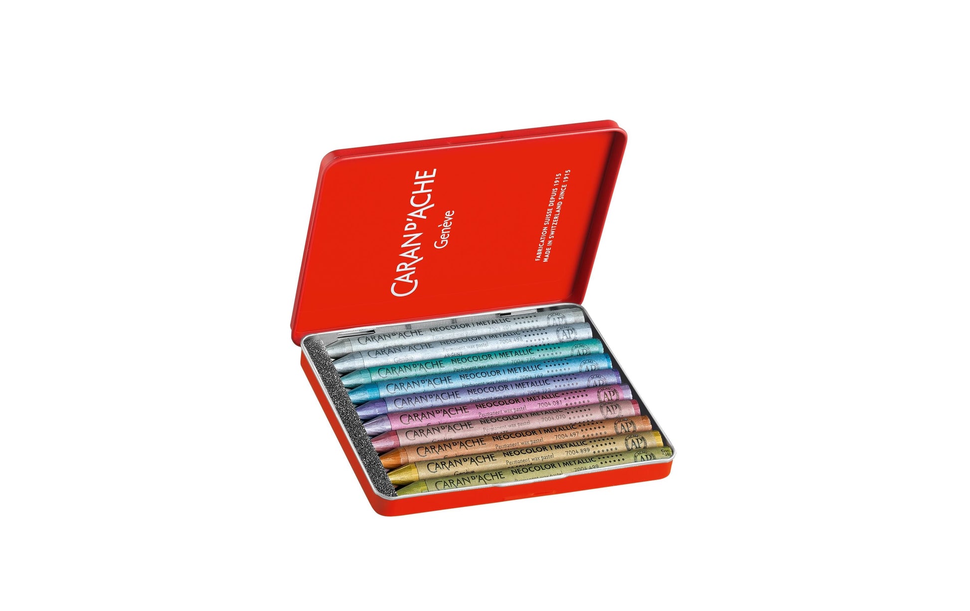 Caran d-Ache Caran d'Ache Neocolor I Ölbasierte Farbstifte-Set – 10 Farben, Mine Ø 8,6 mm, Metallschachtel
