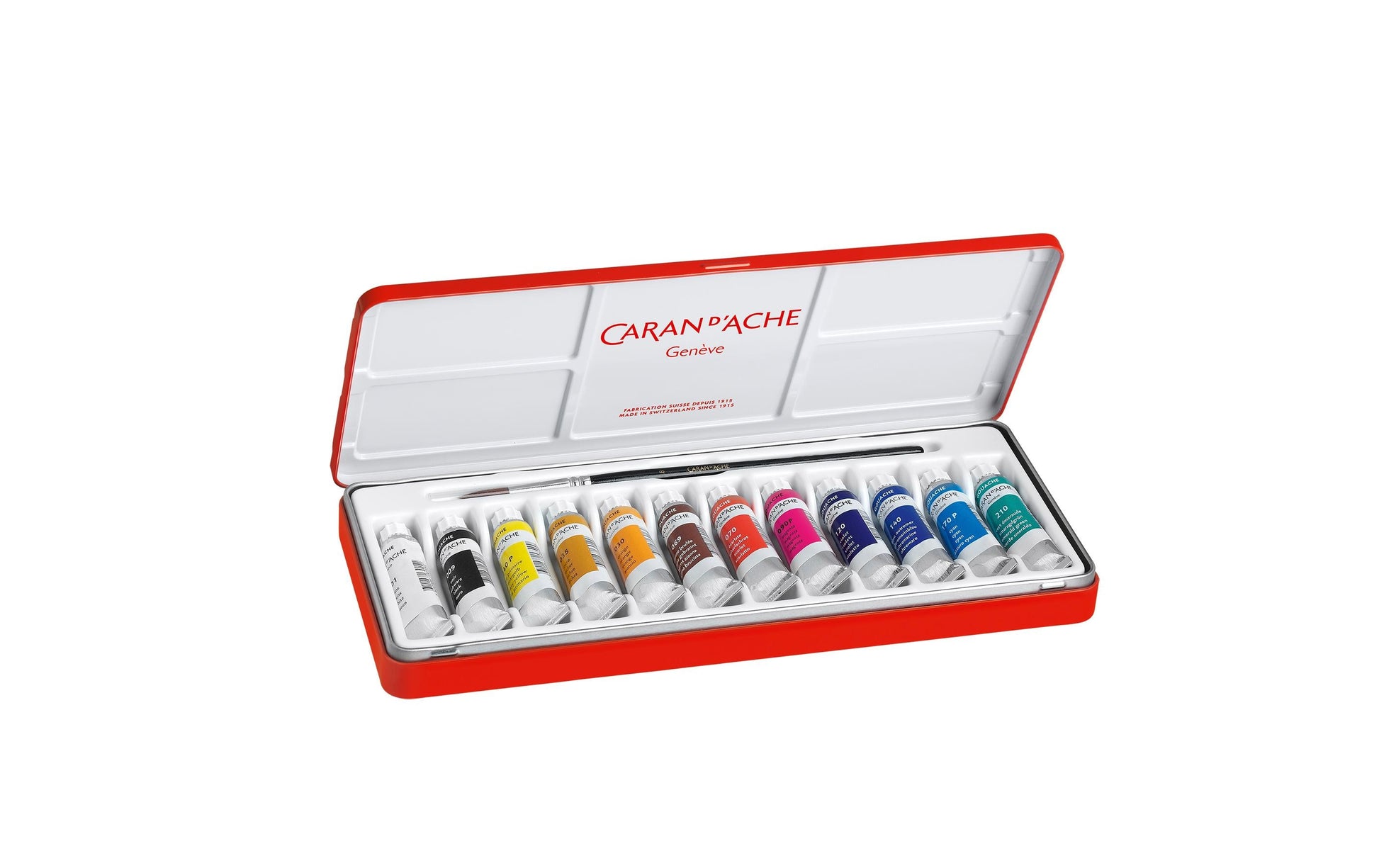 Caran d-Ache Gouache – Set – 12 Farben, 12 × 10 ml, inkl. Pinsel