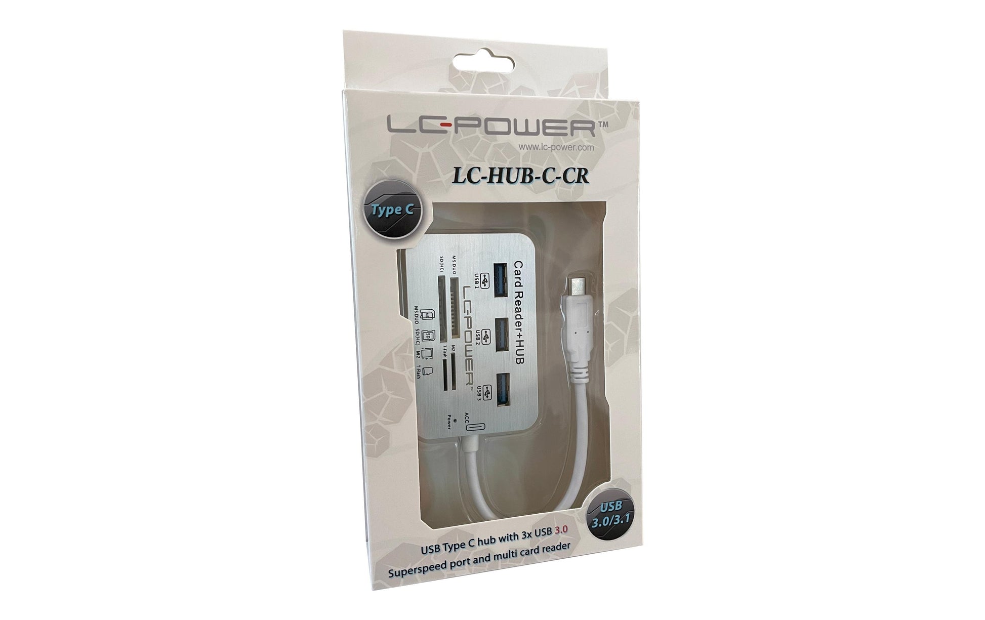 LC-Power LC-HUB-C-CR USB-Hub – USB-C, 3× USB-A, SD/microSD