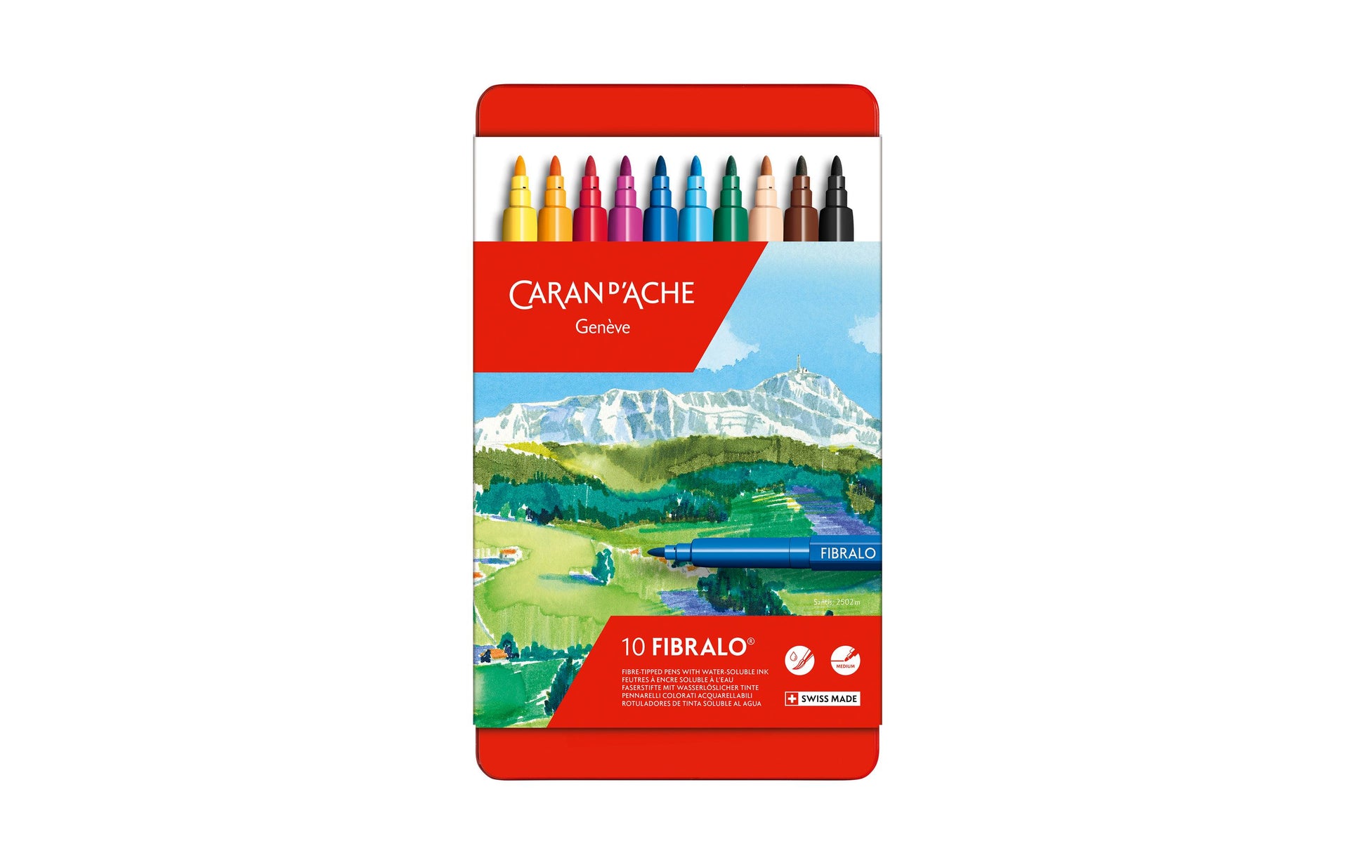 Caran d-Ache Filzstifte Fibralo, Strichbreite 2,8 mm, 10 Farben