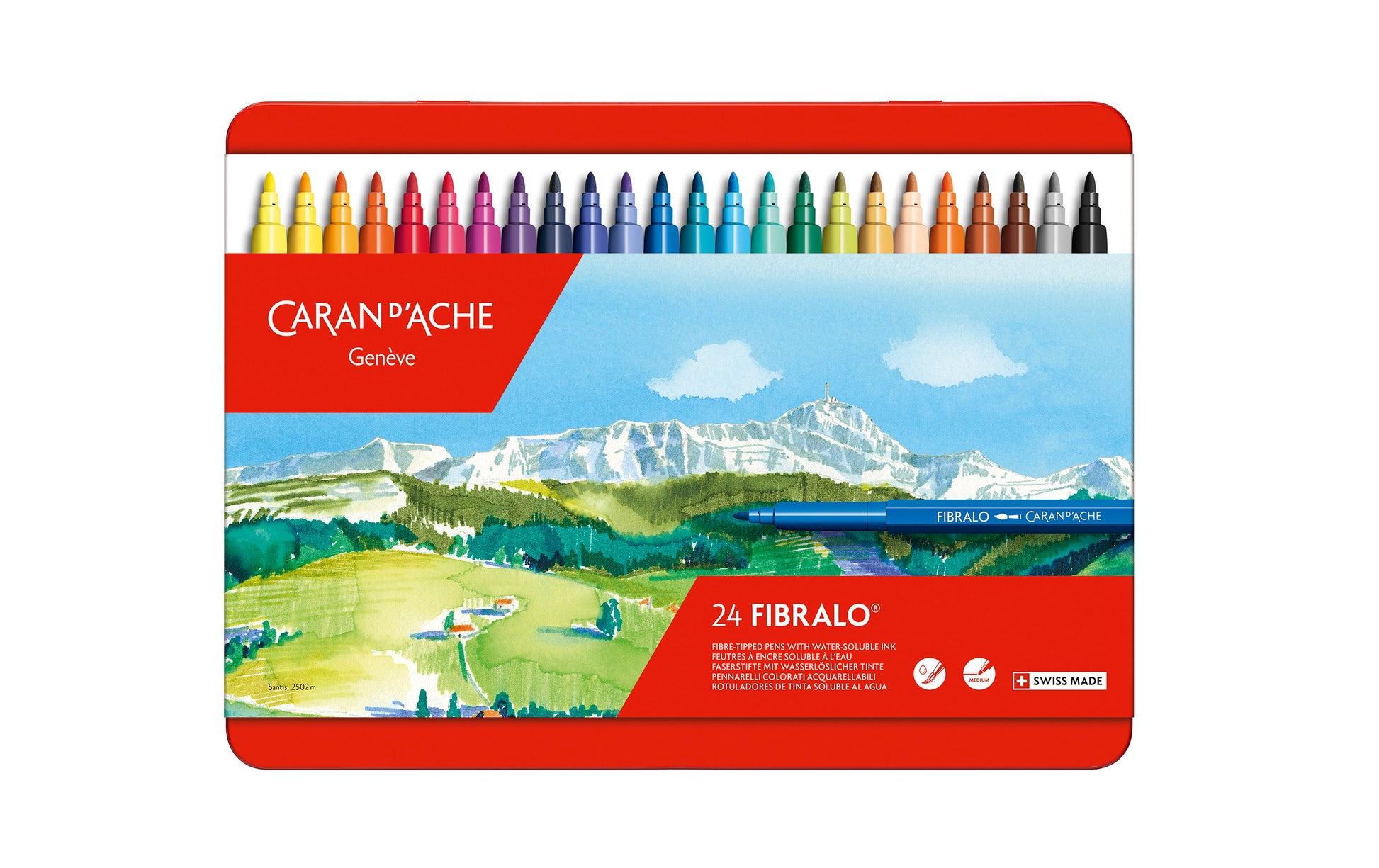 Caran d-Ache Caran d'Ache – Filzstifte, Strichbreite 2,8 mm, auswaschbar, 24 Farben