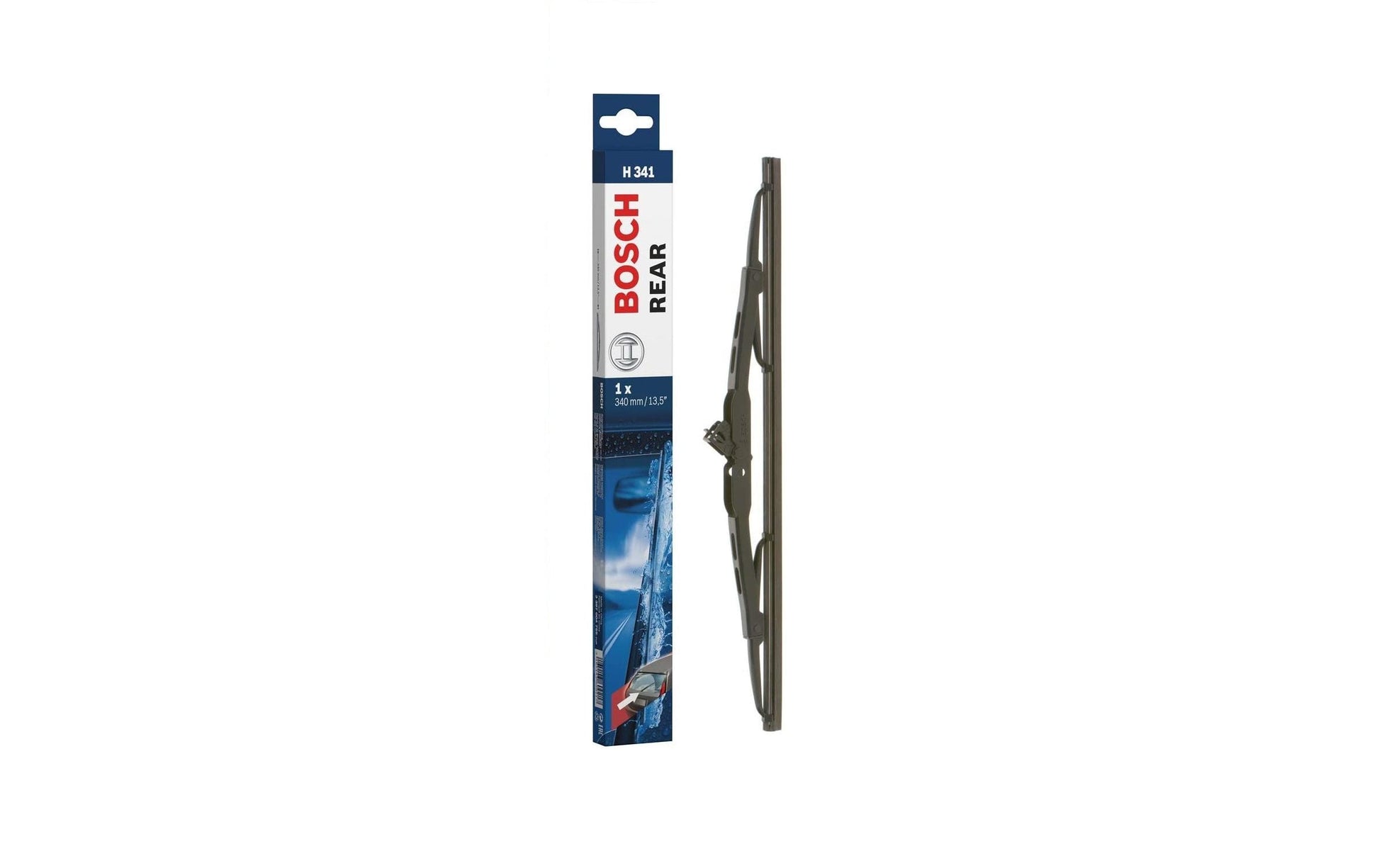 Bosch Twin Scheibenwischerblatt Heck – für diverse Fahrzeugmarken – 340 mm – 1 Stück – Metallbügel-System