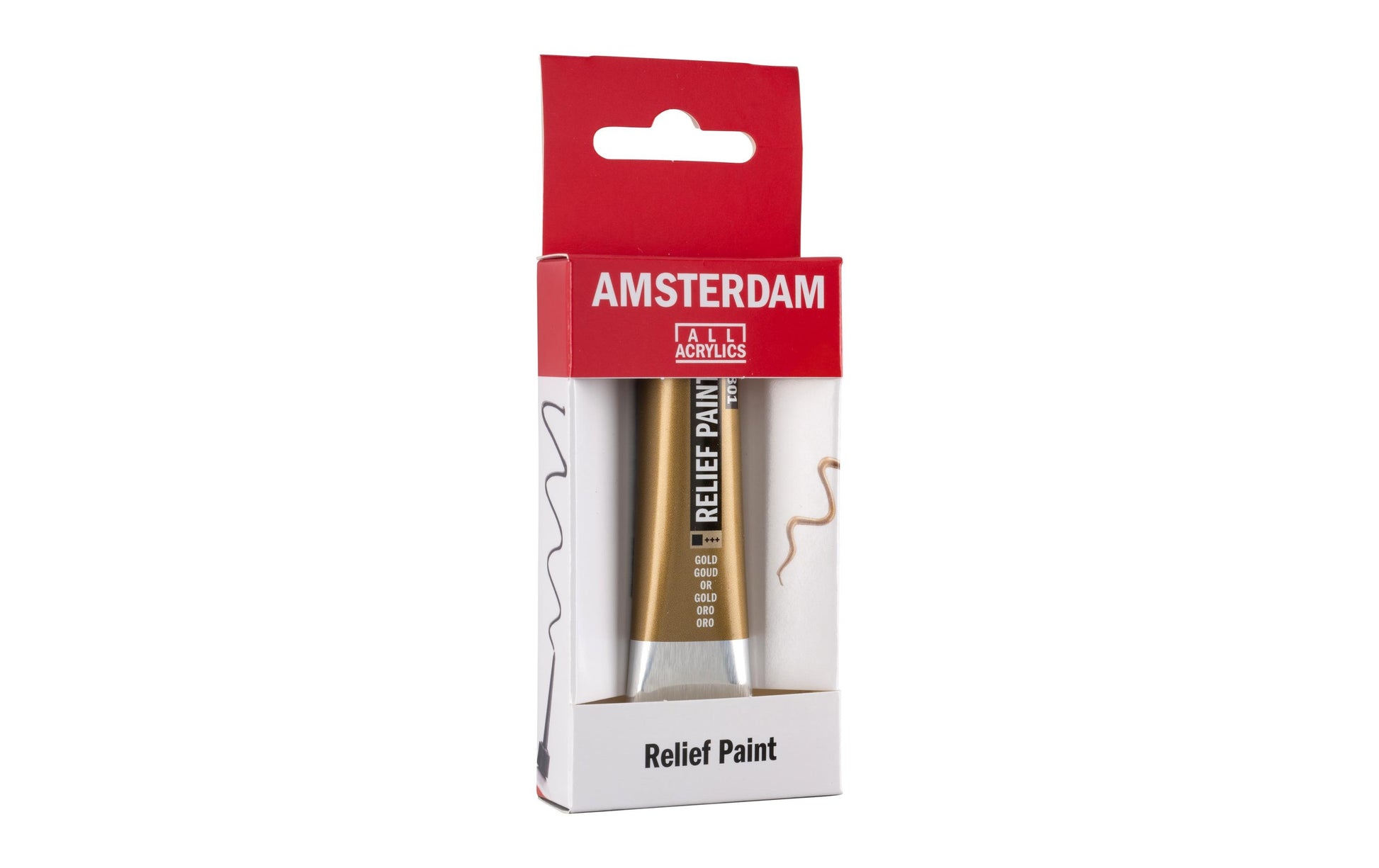 Royal Talens Amsterdam Reliefpaint Acrylfarbe – Gold 801, 3D-Effekt – 20 ml, Tube – für Papier