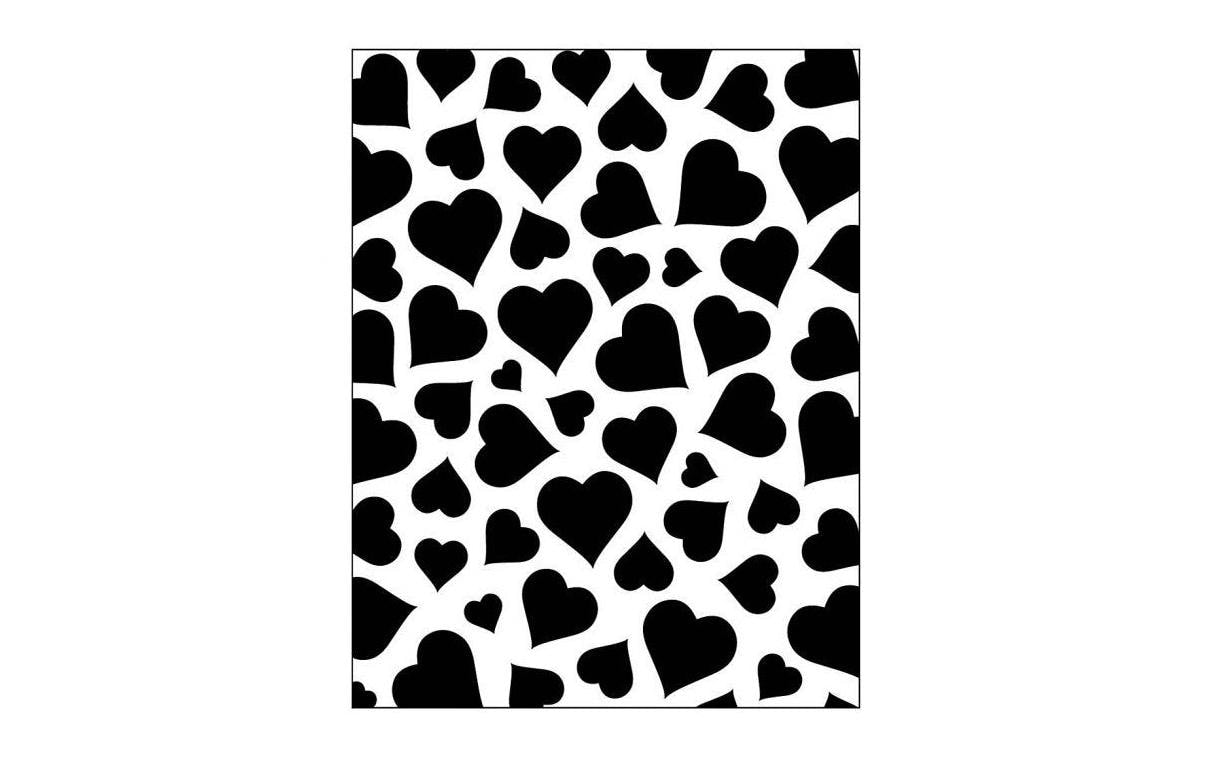 Creativ Company Prägeschablone Herzen – 11,0 × 14,0 cm – Weiss