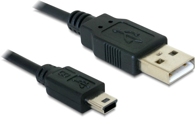 DeLOCK USB-A auf Mini-USB-B Kabel – USB 2.0 (480 Mbit/s) – 3 m – Schwarz – für Digitalkameras und externe 2,5 HDDs