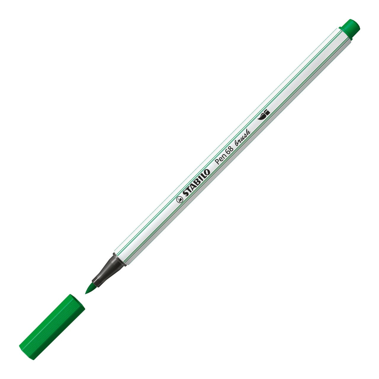 STABILO Pen 68 Brush Pinselstift – Pinselspitze, wasserbasiert, grün