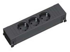 Bachmann POWER FRAME – Steckdosenleiste, 3× Schuko (Typ F), 0,1 m, Schwarz