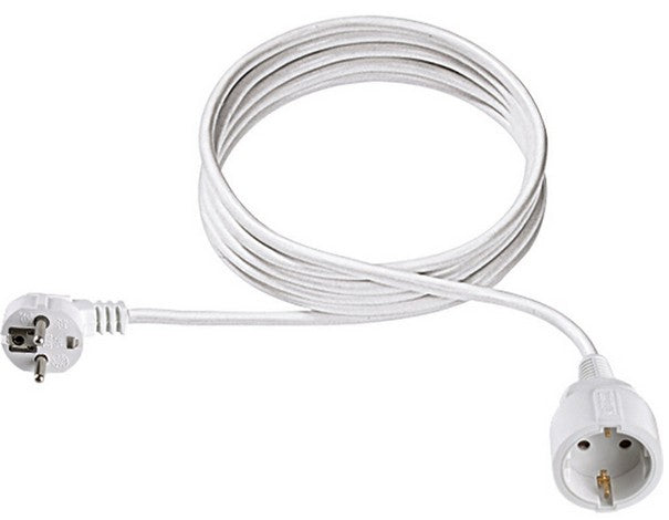 Bachmann Verlängerungskabel – Schuko (Typ E/F)–Schuko (Typ F), 3 m, 3×1,5 mm², H05VV-F, weiss