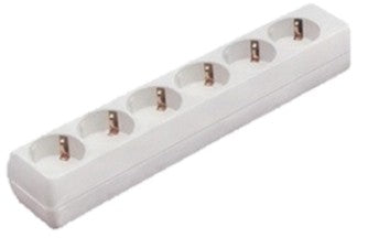 Bachmann SMART Steckdosenleiste – 6× Typ F, ohne Schalter, weiss, ohne Zuleitung