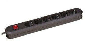Bachmann SMART – Tischsteckdosenleiste, 6× Schuko (Typ F), mit Schalter, 1,5 m, Stecker CEE 7/7, Winkelstecker