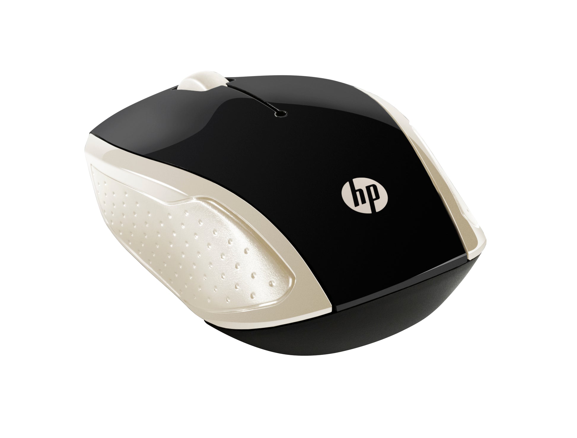 HP 200 Silk Gold – Maus – Kabellos (2,4 GHz), 1000 DPI, beidhändig, Schwarz, Gold