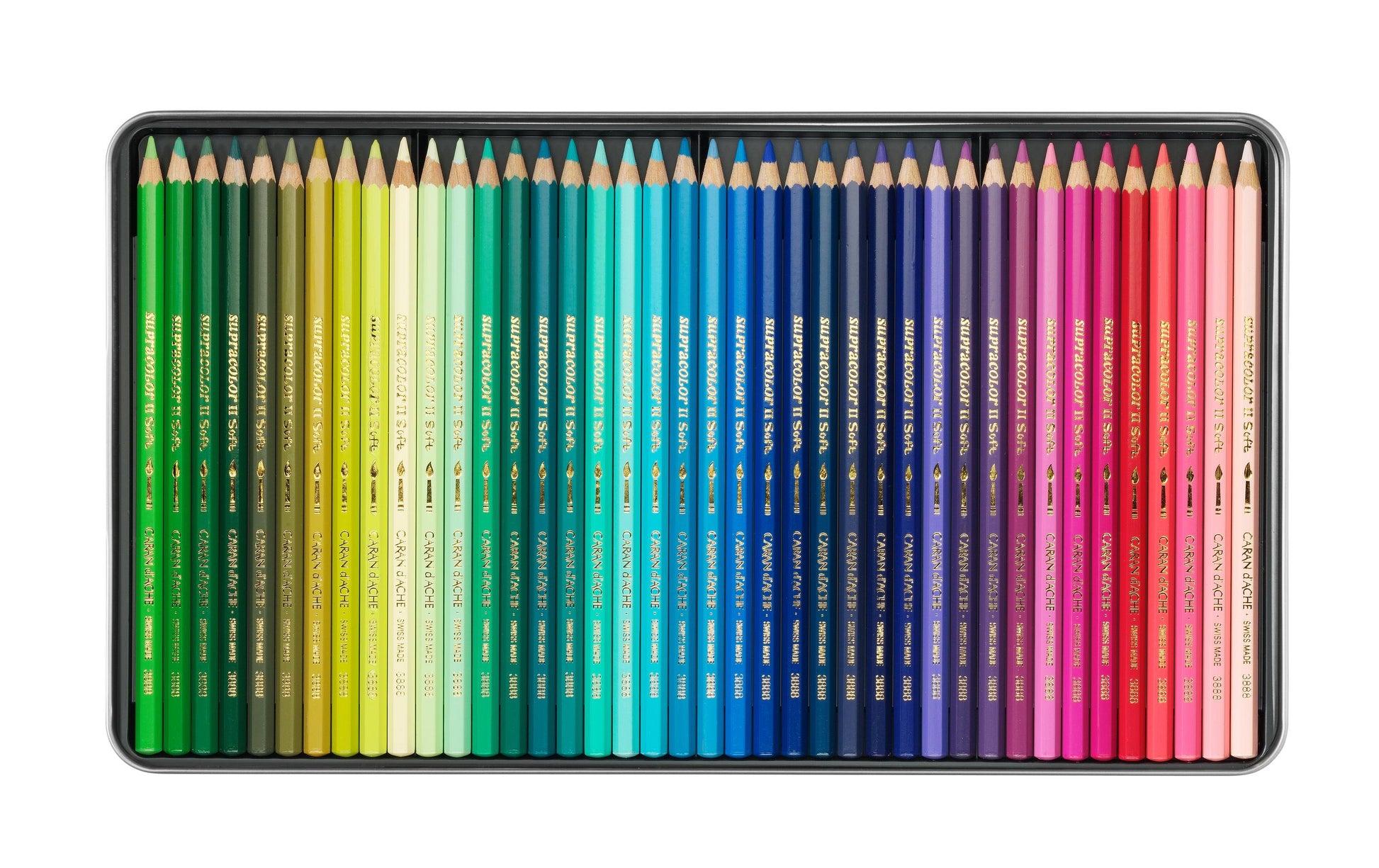 Caran d-Ache Caran d'Ache Aquarellfarbstifte Supracolor Soft – 80 Farben, im Metalletui, Ø 3,8 mm, FSC