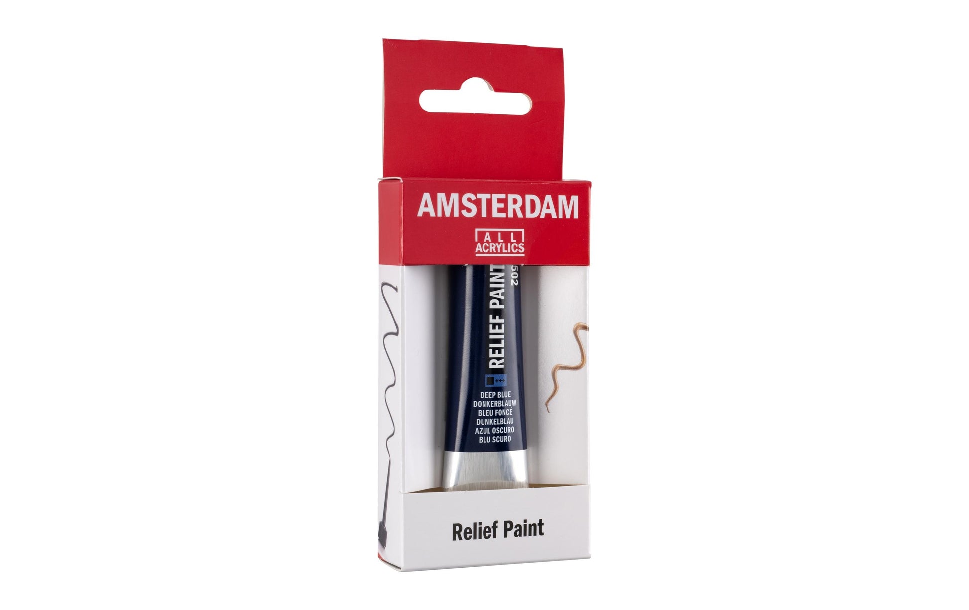 Royal Talens Amsterdam Acrylfarbe Reliefpaint – Dunkelblau 502, matt – 20 ml – für Karton
