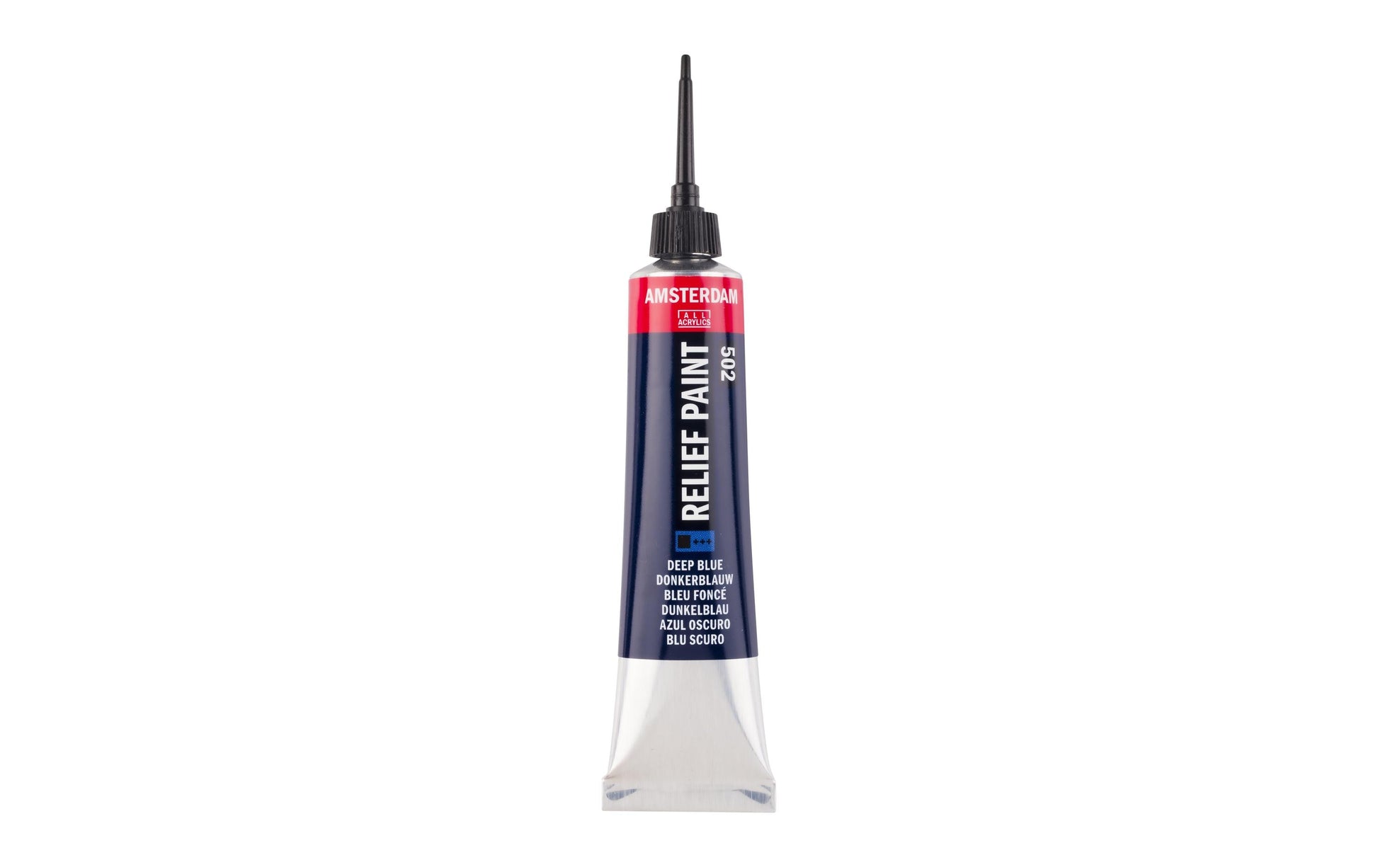 Royal Talens Amsterdam Acrylfarbe Reliefpaint – Dunkelblau 502, matt – 20 ml – für Karton