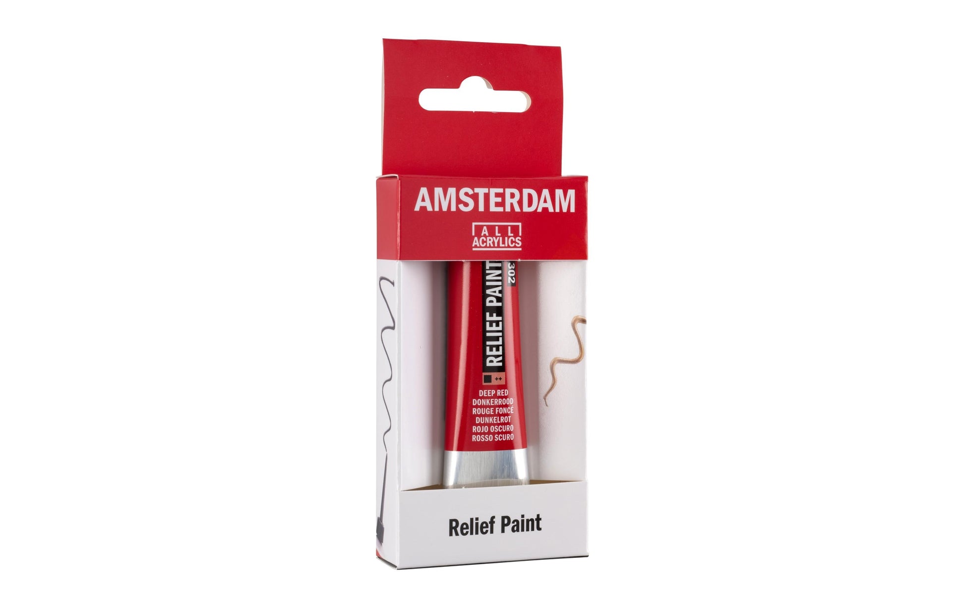 Royal Talens Amsterdam Reliefpaint Acrylfarbe – Dunkelrot, matt, 3D-Effekt – 20 ml – für Papier