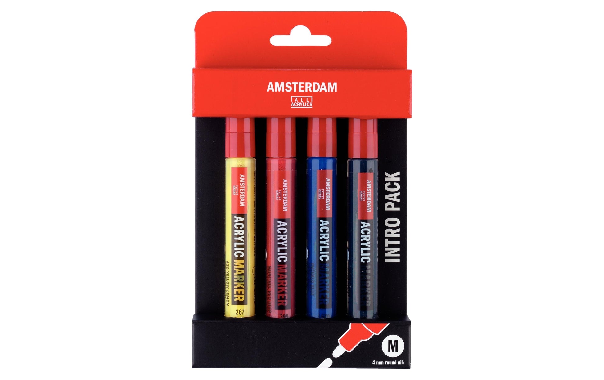 Royal Talens Amsterdam Basic Set Acrylmarker – Rundspitze 4 mm – 4er-Set