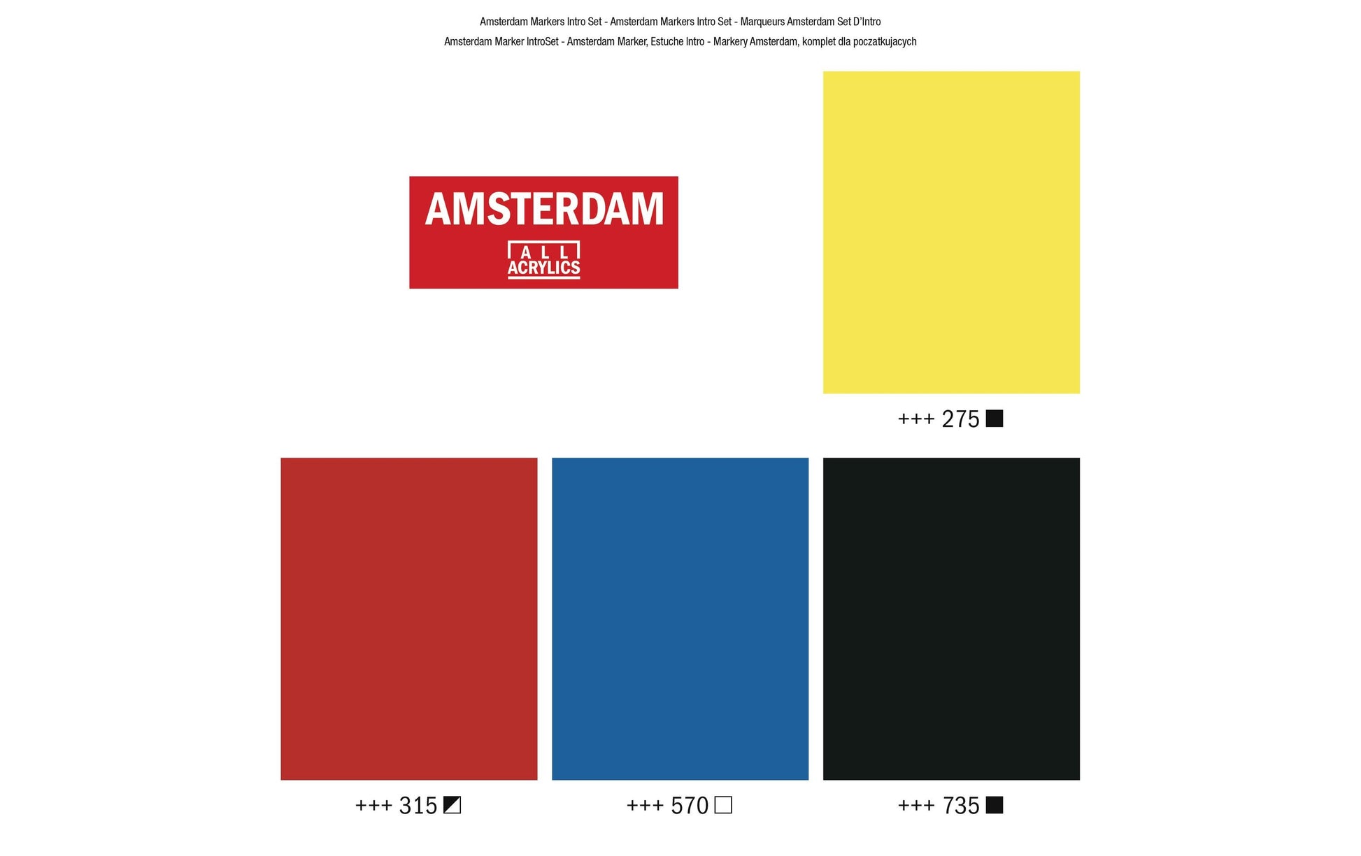 Royal Talens Amsterdam Basic Set Acrylmarker – Rundspitze 4 mm – 4er-Set
