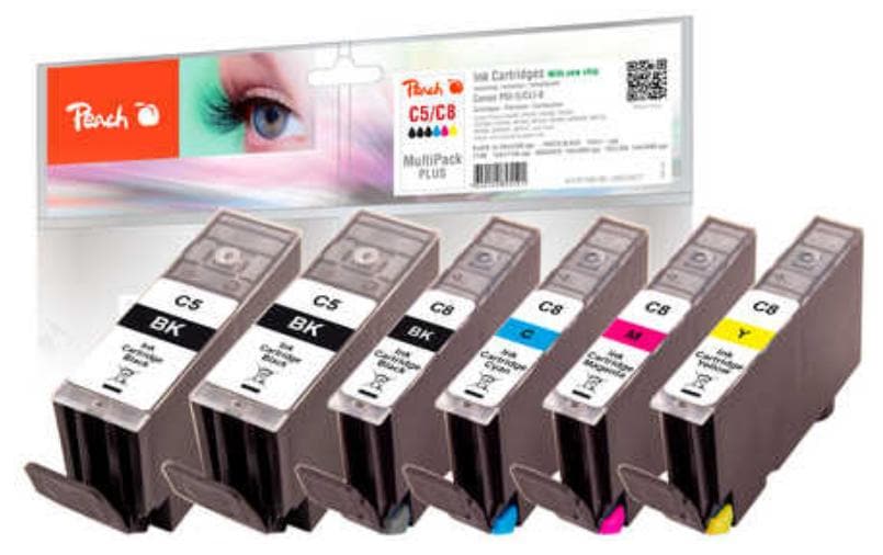 Peach Tintenpatronen-Multipack, 6er-Pack, kompatibel – für Canon Pixma iP 4200, MP 600, MP 800 und andere