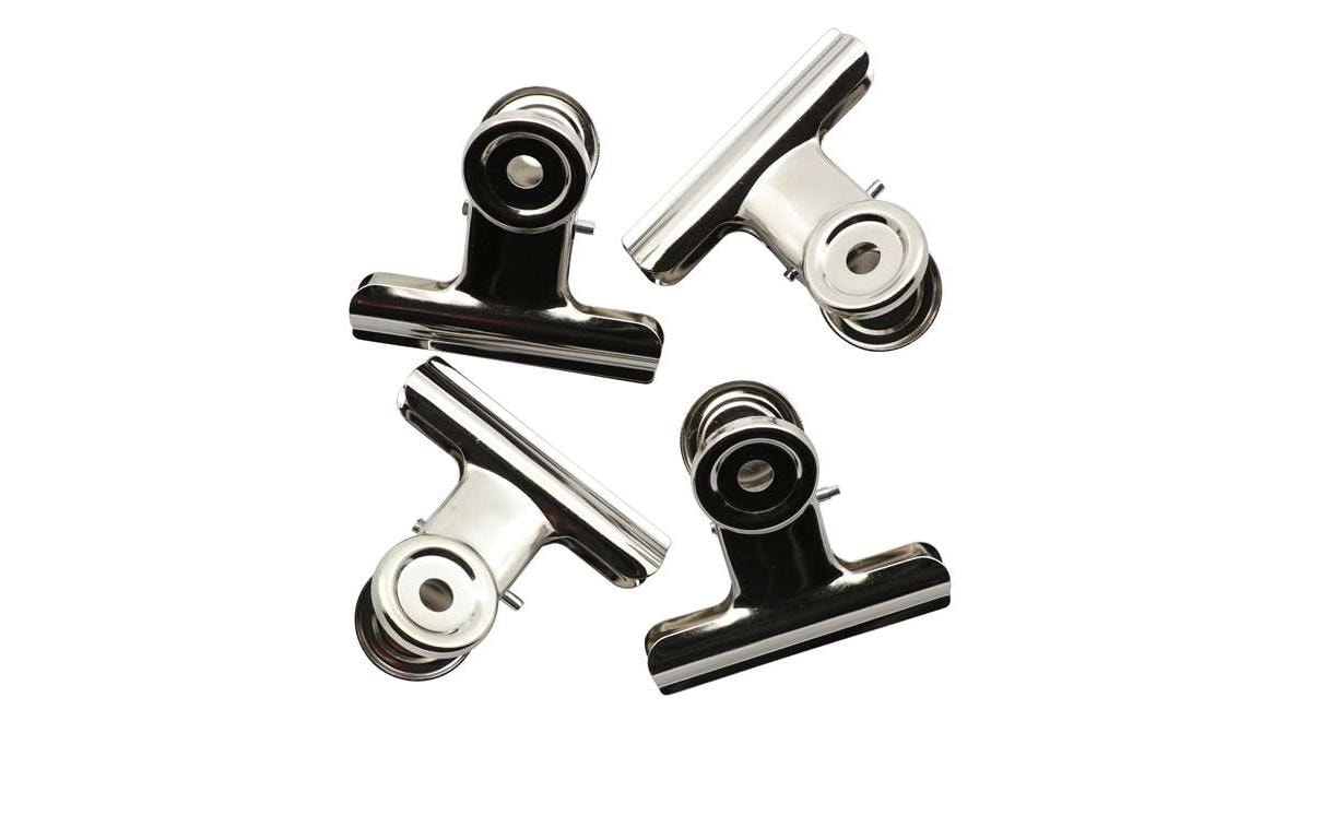 GLOREX Metallklemme, silber, Klemmweite 27 mm, Breite 50 mm, Set à 4