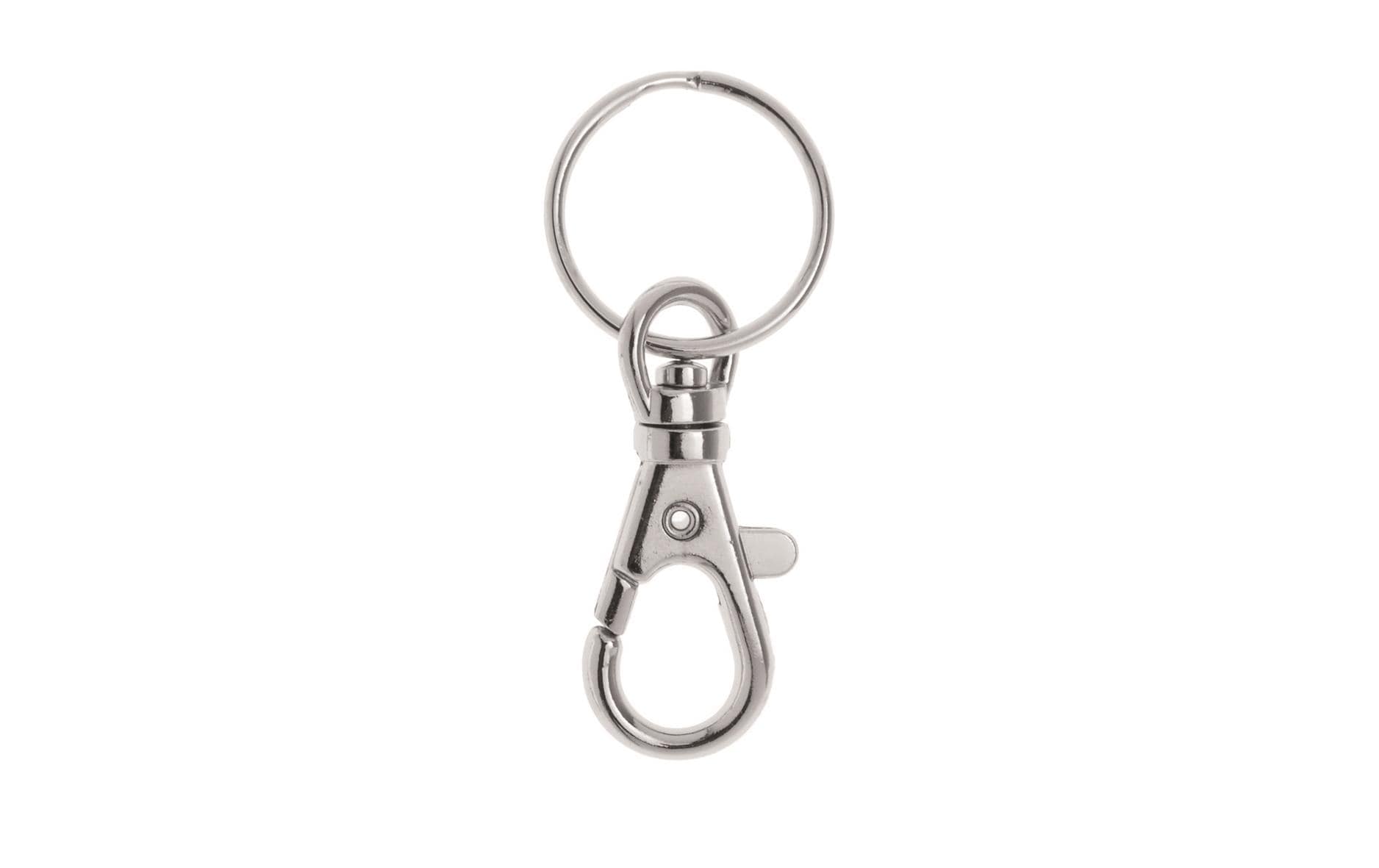 GLOREX Schlüsselring – mit Karabiner, Silber, Ø 25 mm