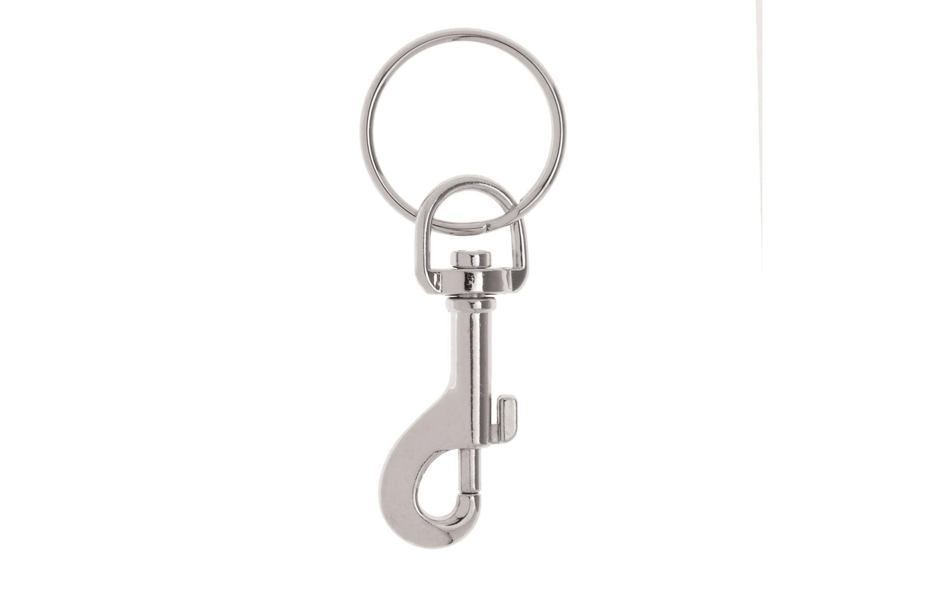 GLOREX Schlüsselring – mit Karabiner, Silber, Ø 30 mm