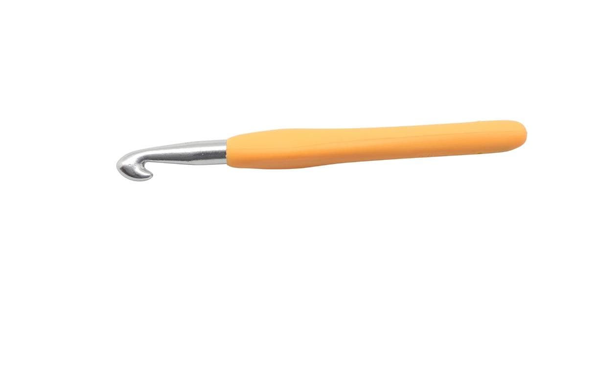 GLOREX Nr. 10 Häkelnadel Gelb – 13,5 cm, Aluminium/Kunststoff