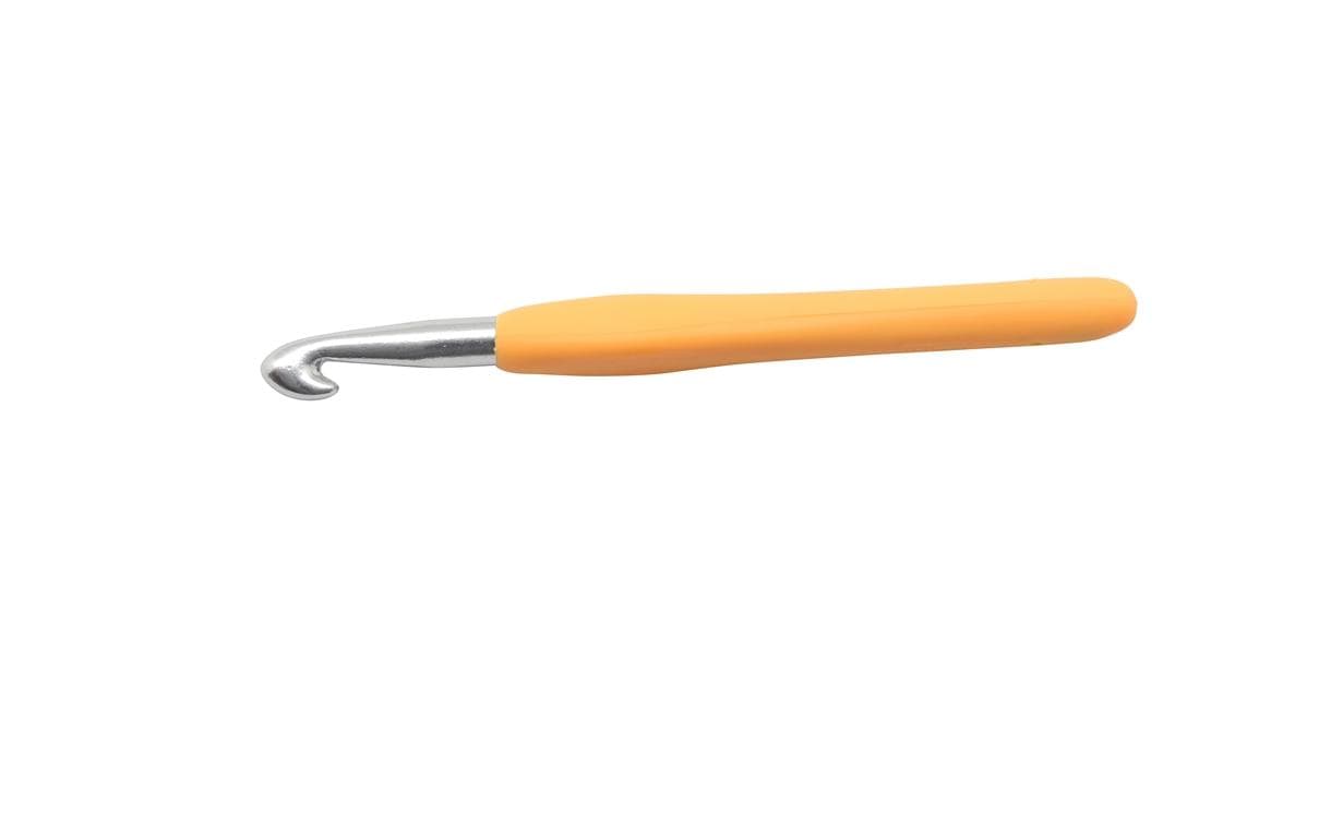 GLOREX Nr. 9 Häkelnadel Orange – 13,5 cm, Aluminium, Kunststoffgriff