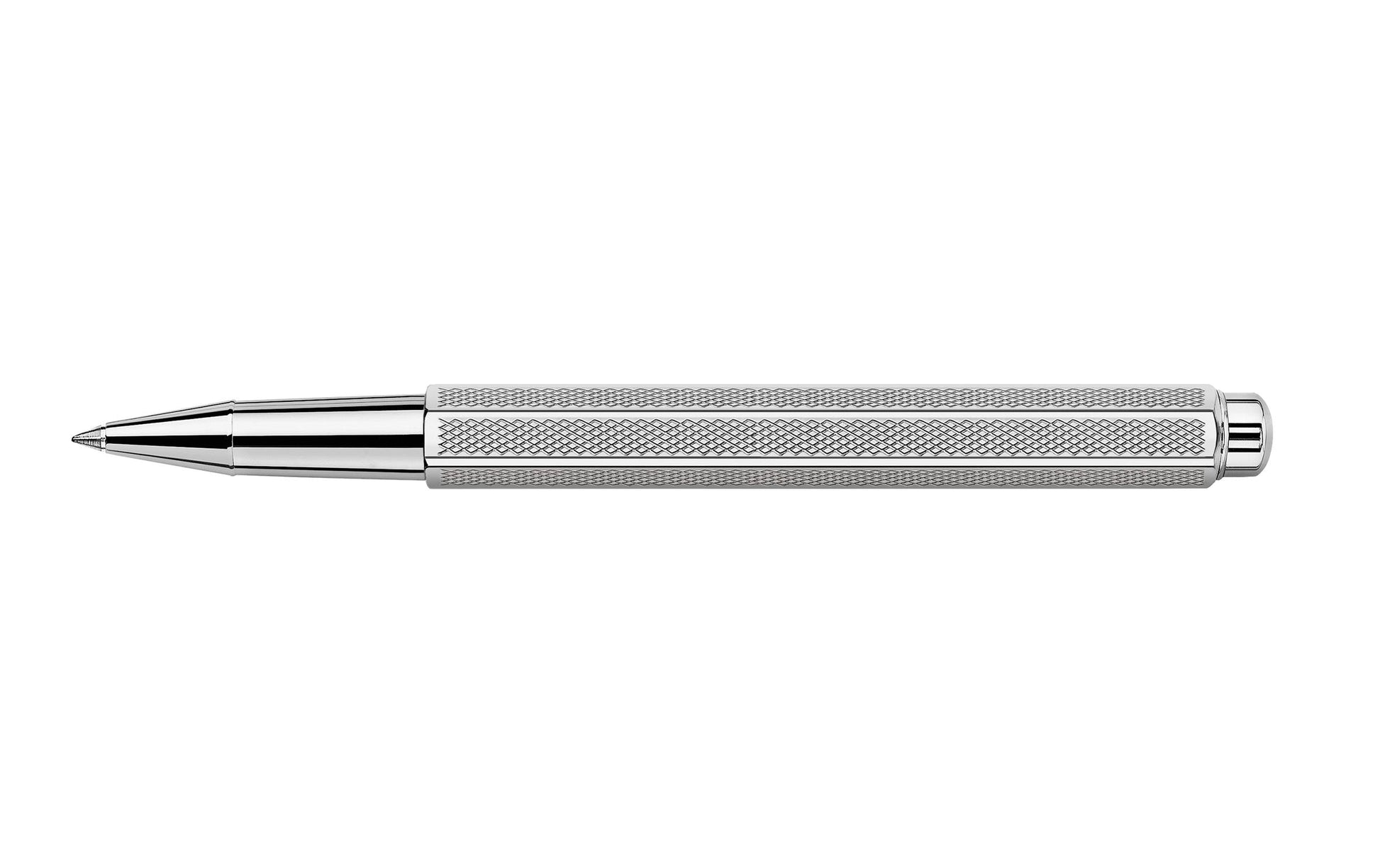 Caran d-Ache Caran d’Ache Ecridor Retro – Tintenroller, Blau, Druckmechanik, Metall (Palladium), Silber