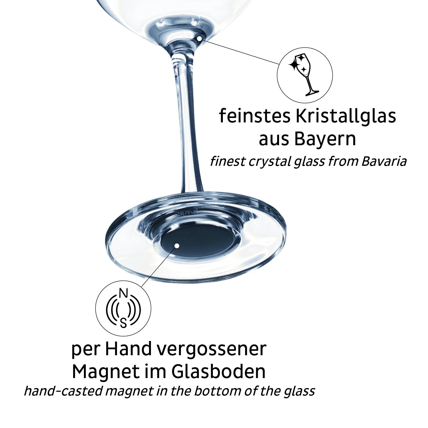 Silwy S030-1312-2 Standard-Glas – Magnet-Kristallgläser, 650 ml, 23,5 cm