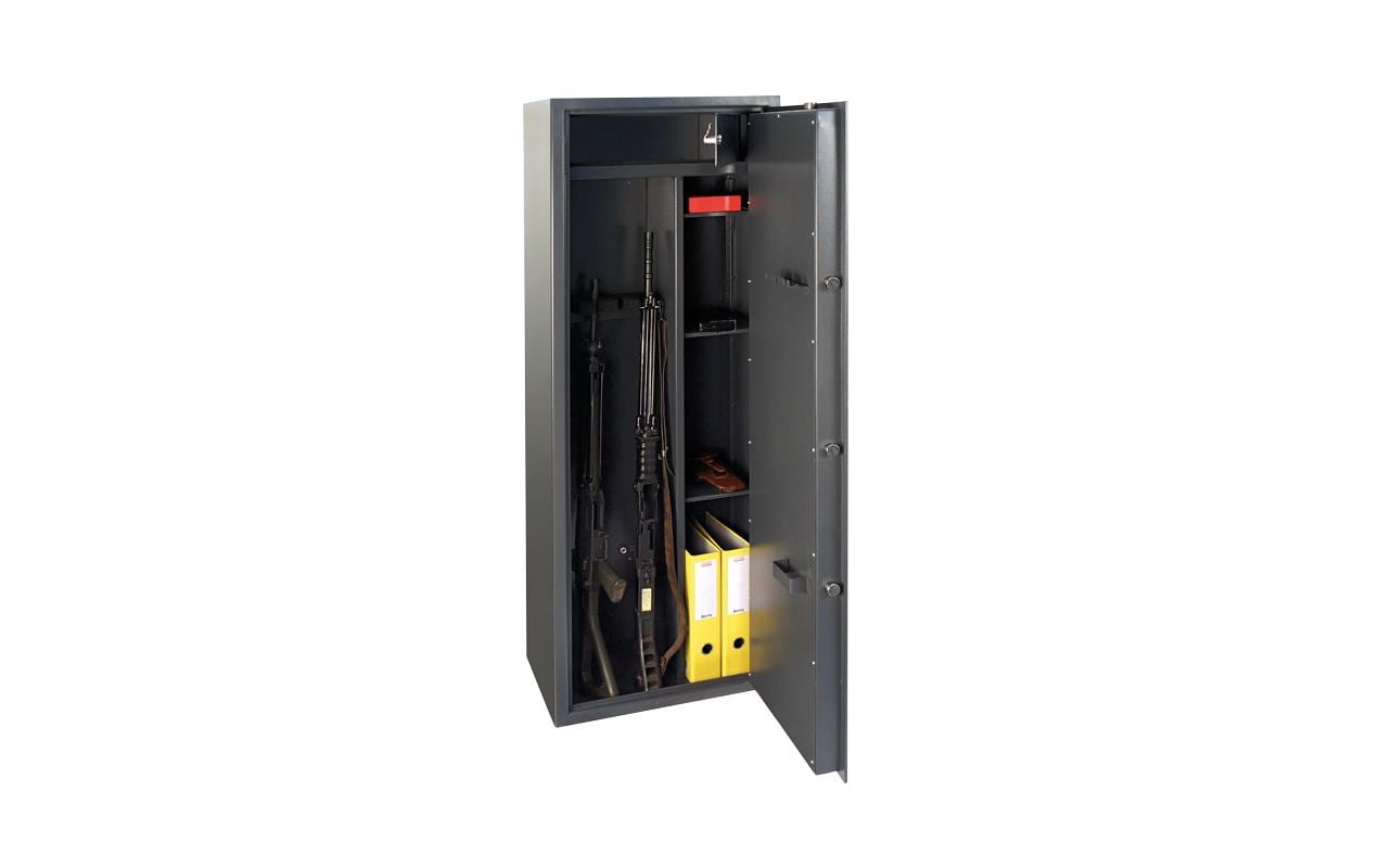 Rieffel Waffenschrank WFS 5E Kombi – Elektronikschloss – 210 l – VDMA 24992 – Graphitgrau