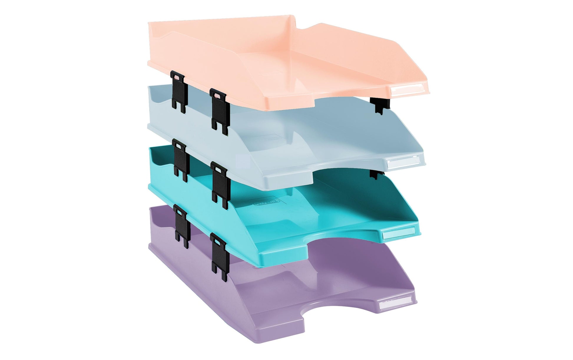 Exacompta COMBO MIDI Aquarel – Briefkorb-Set für A4+, Polystyrol, mehrfarbig, 4er-Set, 243 × 255 × 346 mm